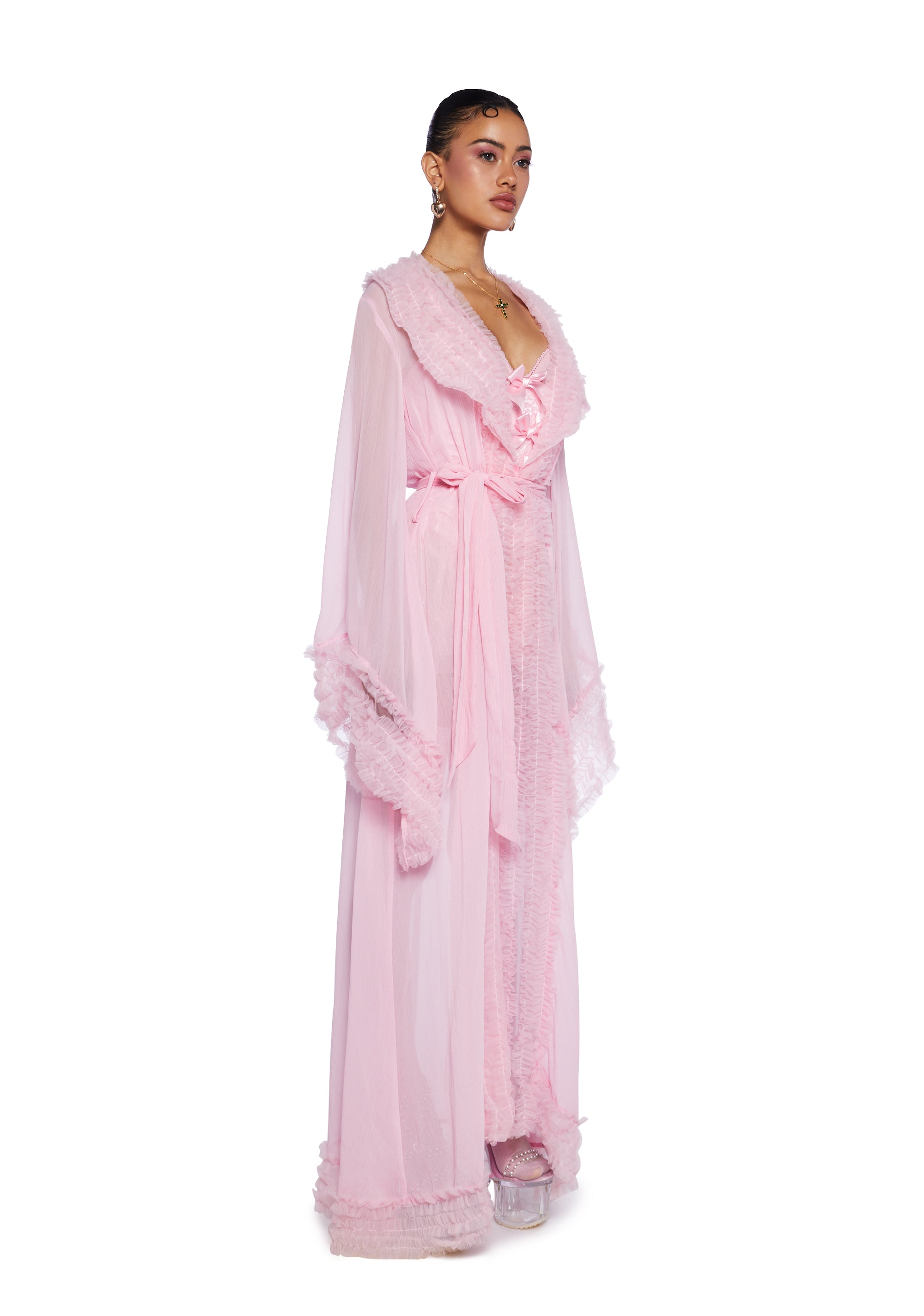 Rose Frantz★韓国★人気★Sheer Layered Shirring Dress 追跡付 SHOP - DRESS - rosefrantz