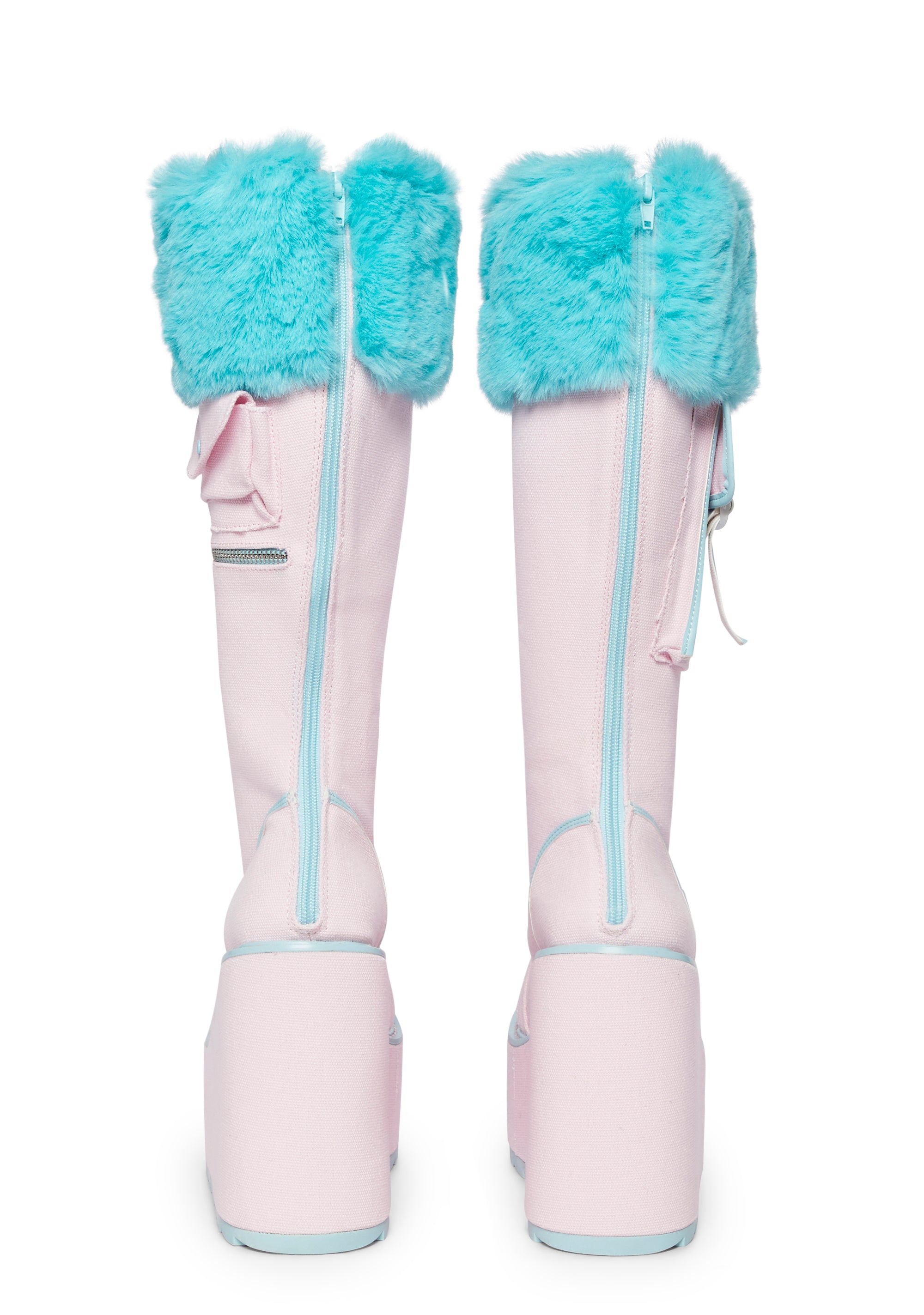 Detention Platform Boots - Blue Fur