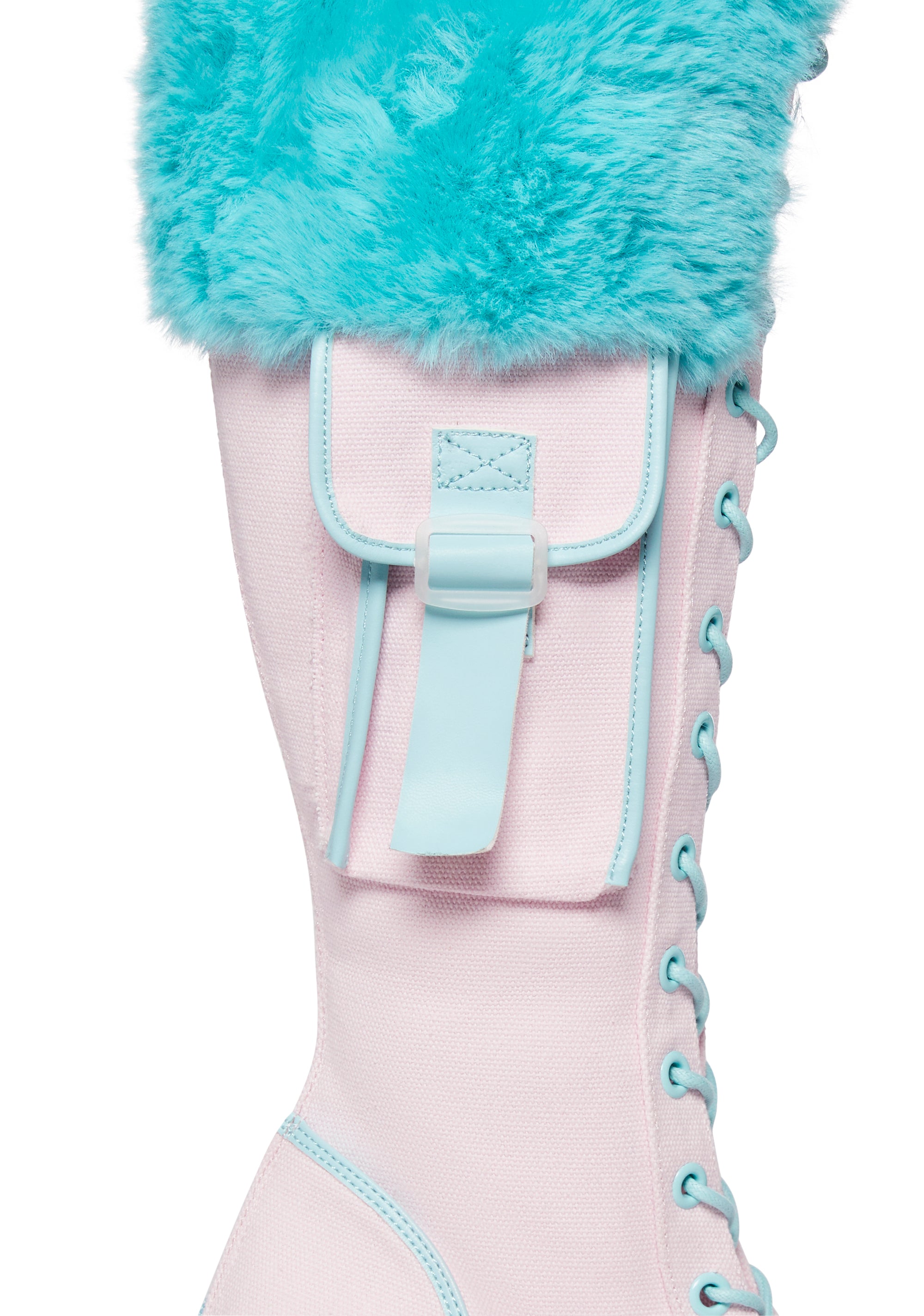 Detention Platform Boots - Blue Fur