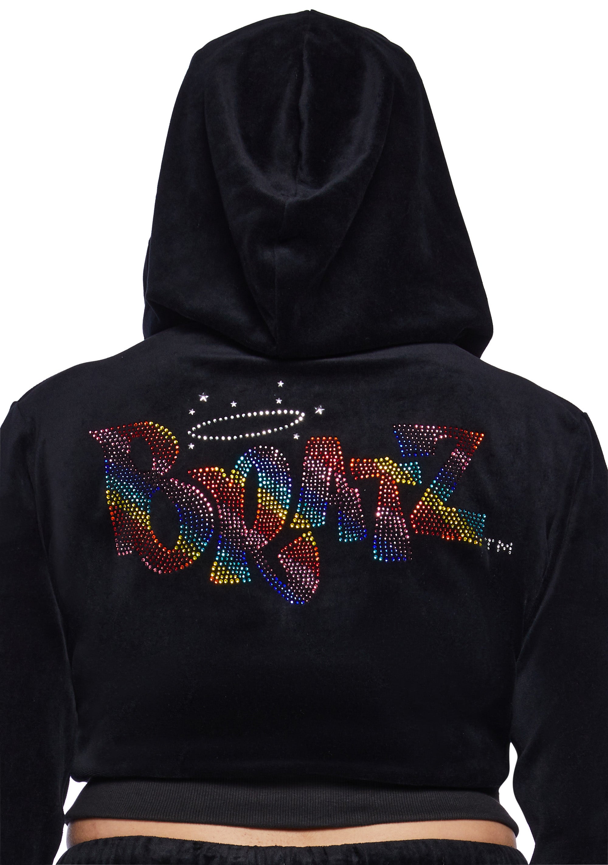 Plus Size Dolls Kill x Bratz Rainbow Velour Cropped Jacket Hoodie