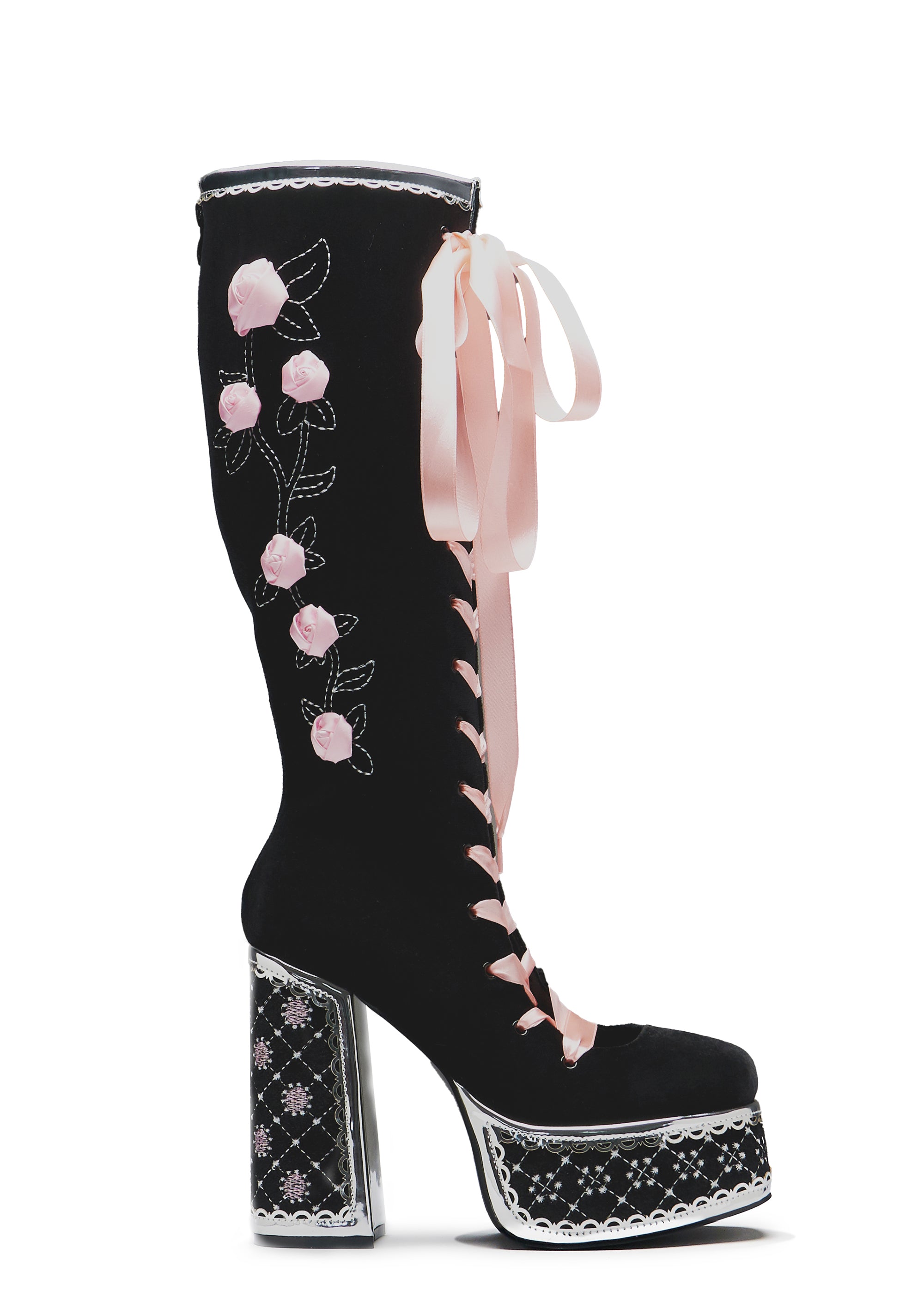 Koi Footwear Guiltless Ghost Lace Up Platform Long Boots