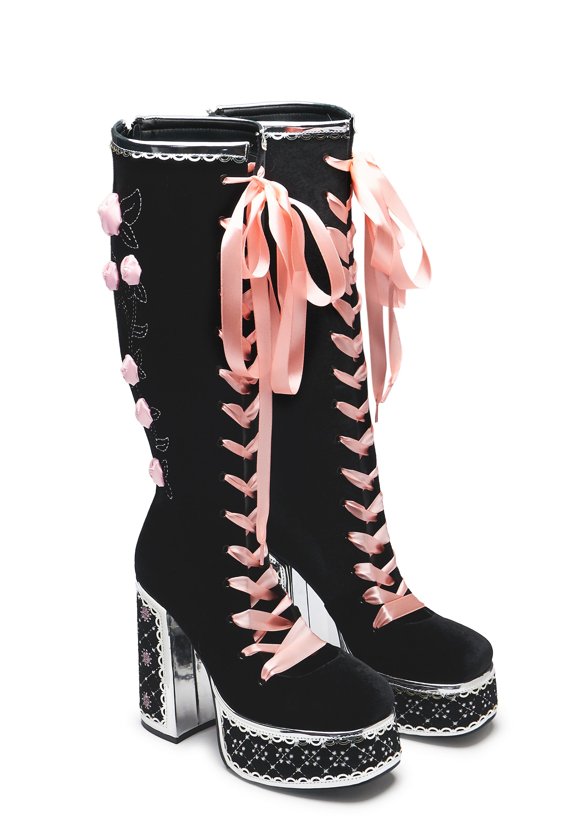 Koi Footwear Guiltless Ghost Lace Up Platform Long Boots