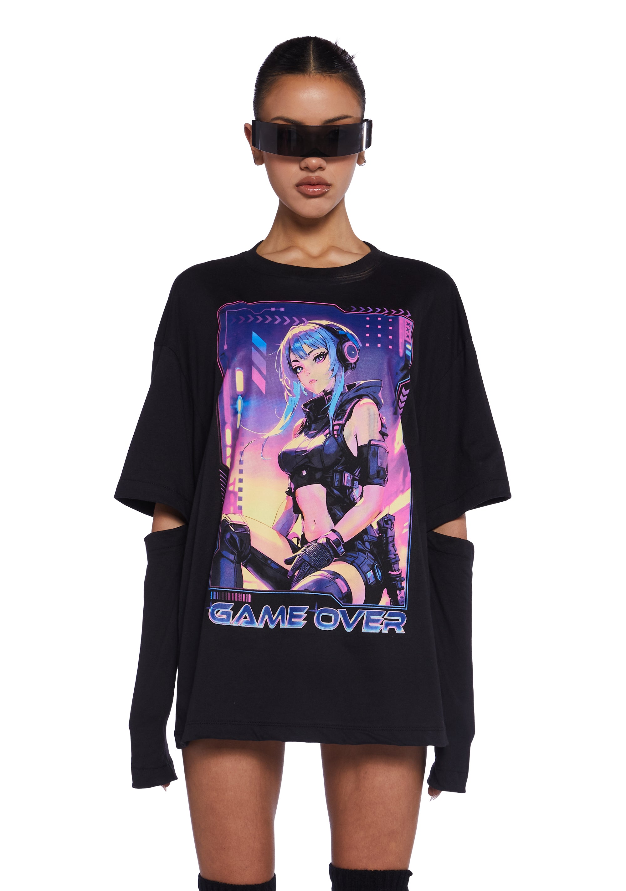 Club Exx Video Game Stretchy Knit Long Sleeve Tee Black Dolls Kill Club Exx Video Game Stretchy Knit Long Sleeve Tee Black Dolls Kill
