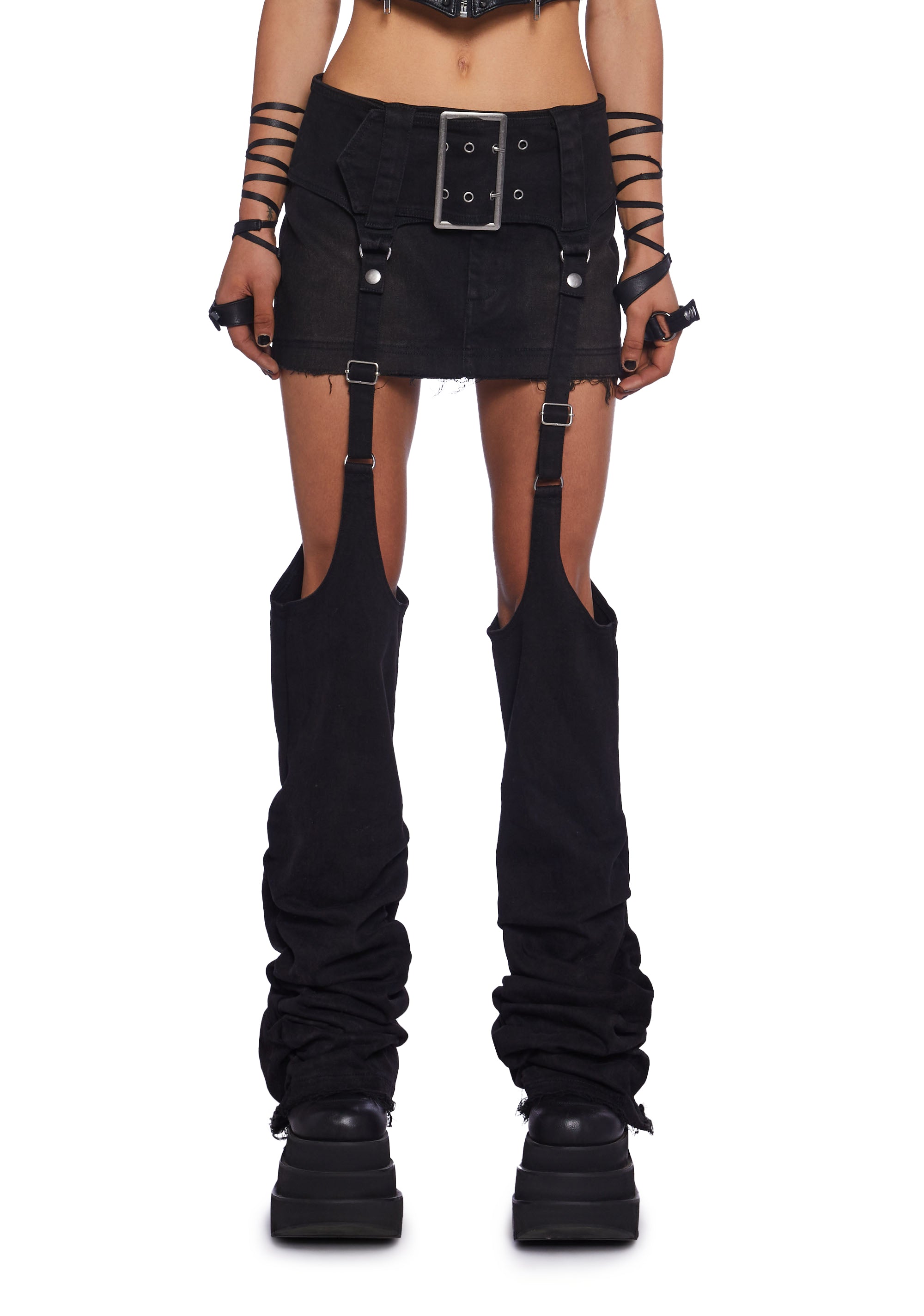 Dolls Kill Darker Wavs Goth Emo Dark Wave Chained Mini Skirt S Dolls Kill Darker Wavs Goth Emo Dark Wave Chained Mini Skirt S