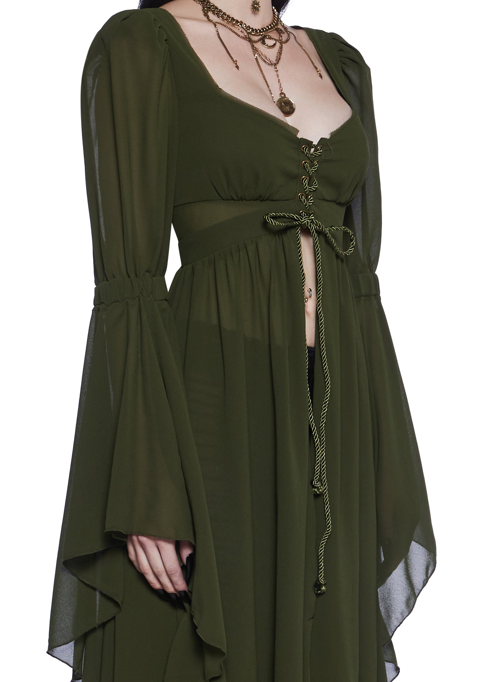 Hail To The Guardians Long Sleeve Top - Dark Green