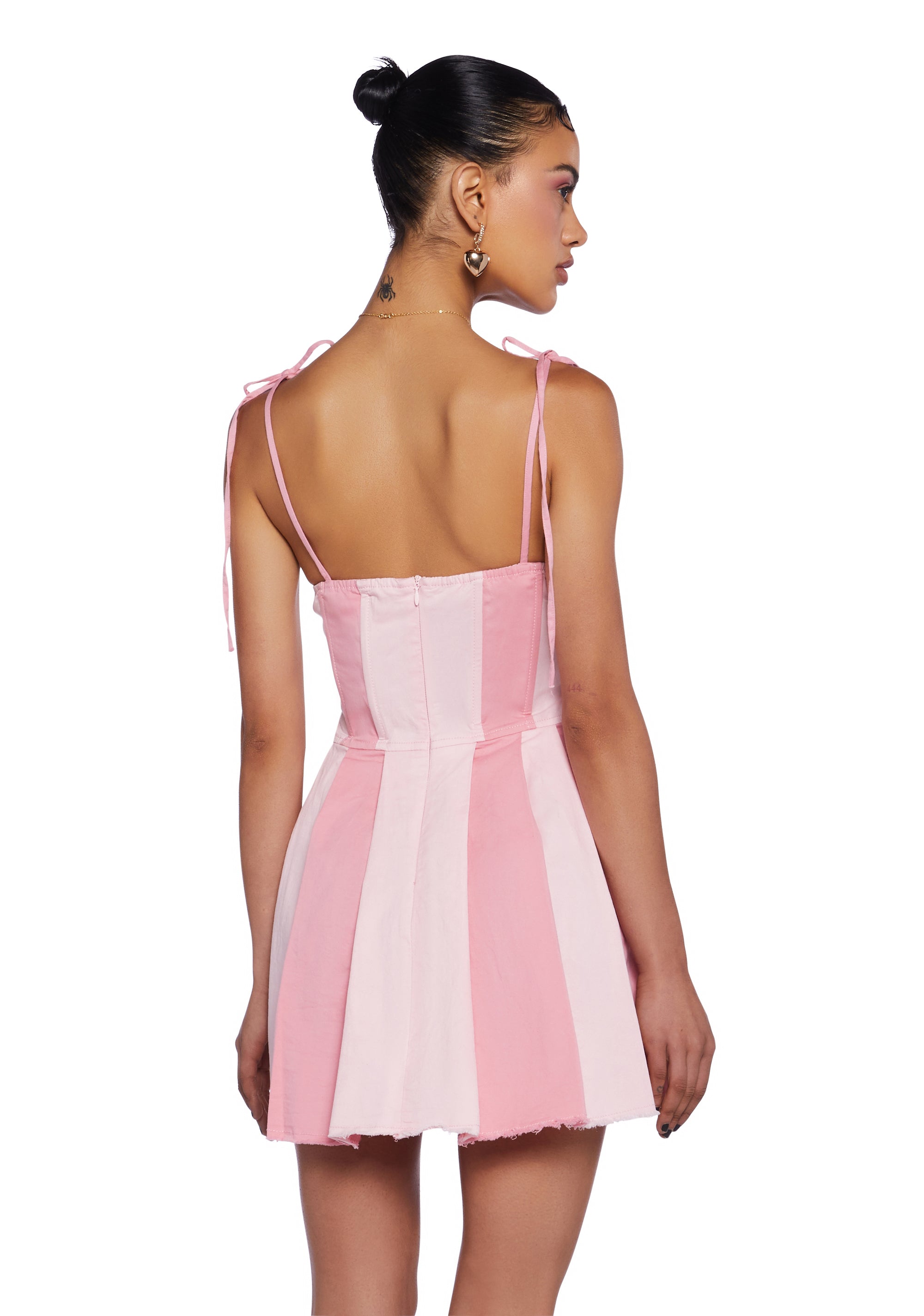 Sugar Thrillz Colorblock Corset Mini Dress - Pink/White