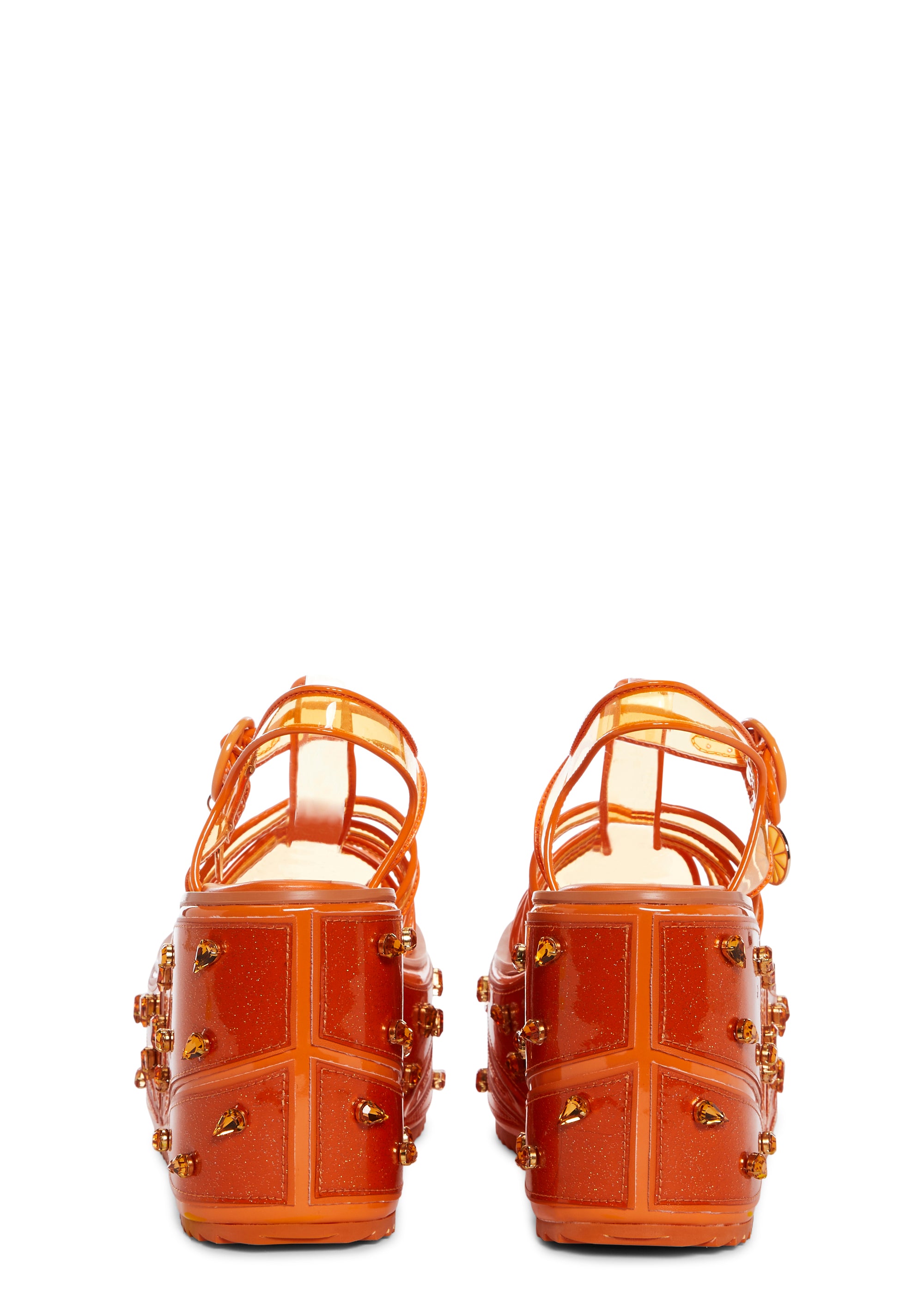 Sugar Thrillz Lemon Jelly Platform Sandals - Orange – Dolls Kill