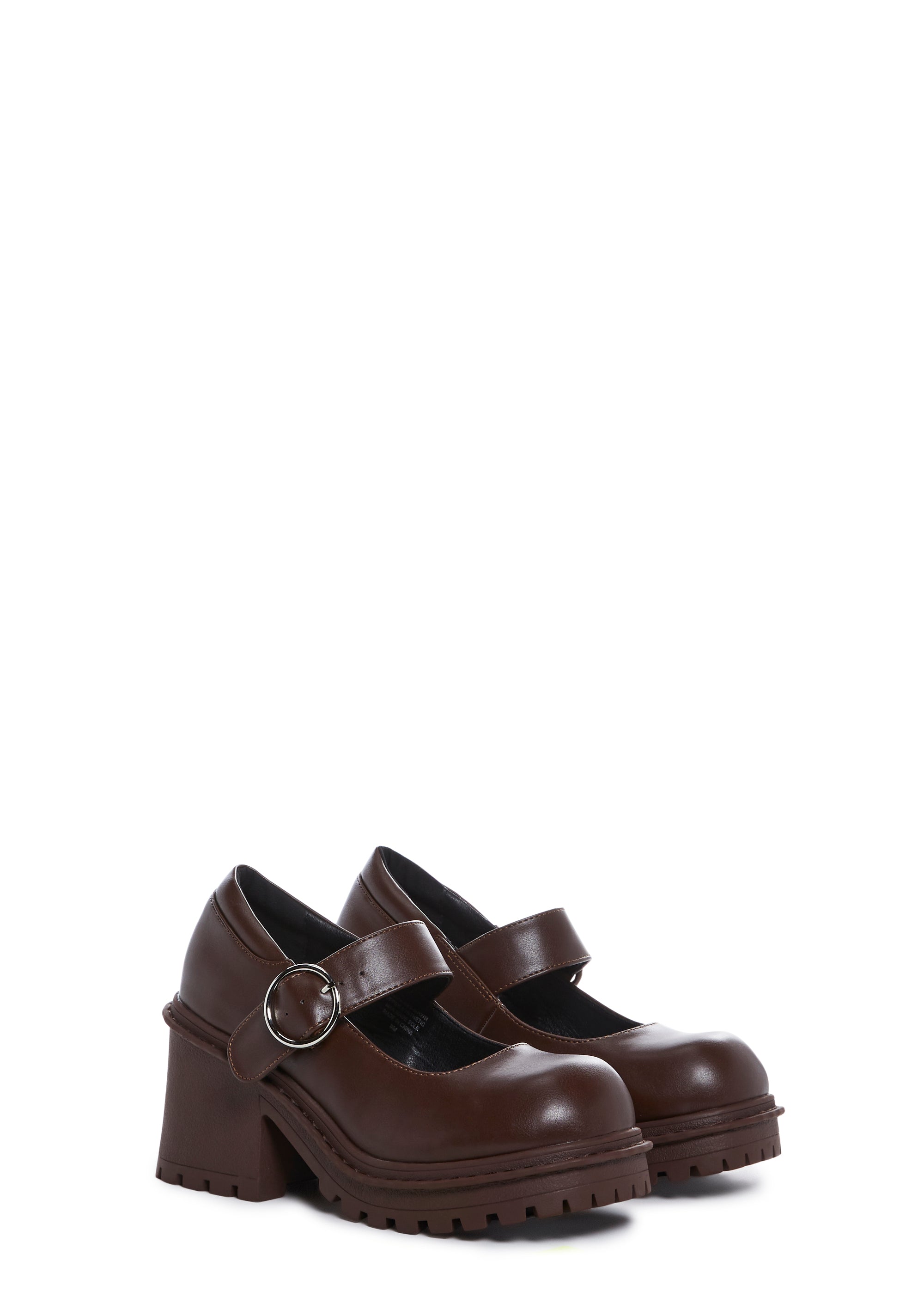 Current Mood Vegan Leather Platform Mary Janes - Brown