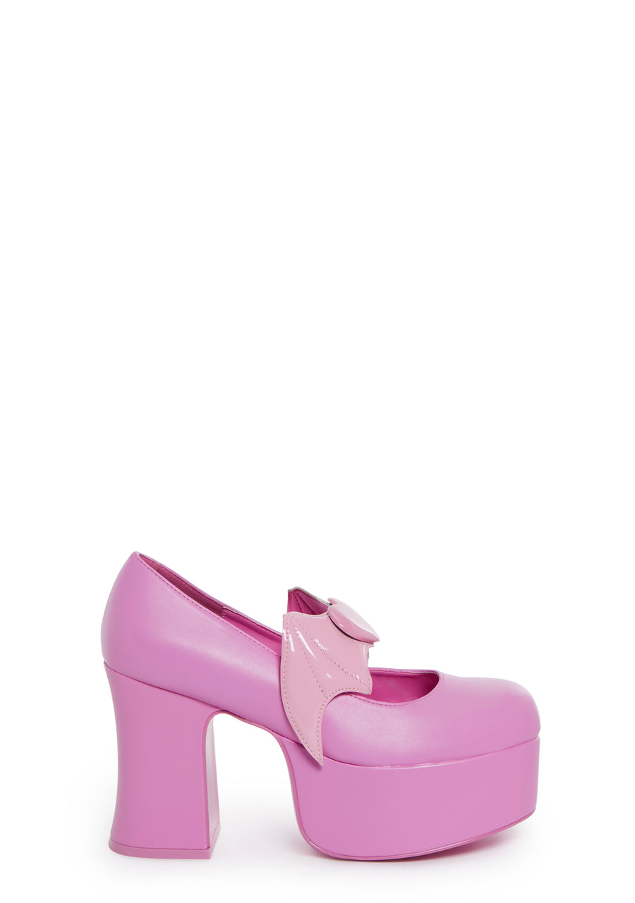 X Monster High Deelite Draculaura Platform Mary Janes - Pink
