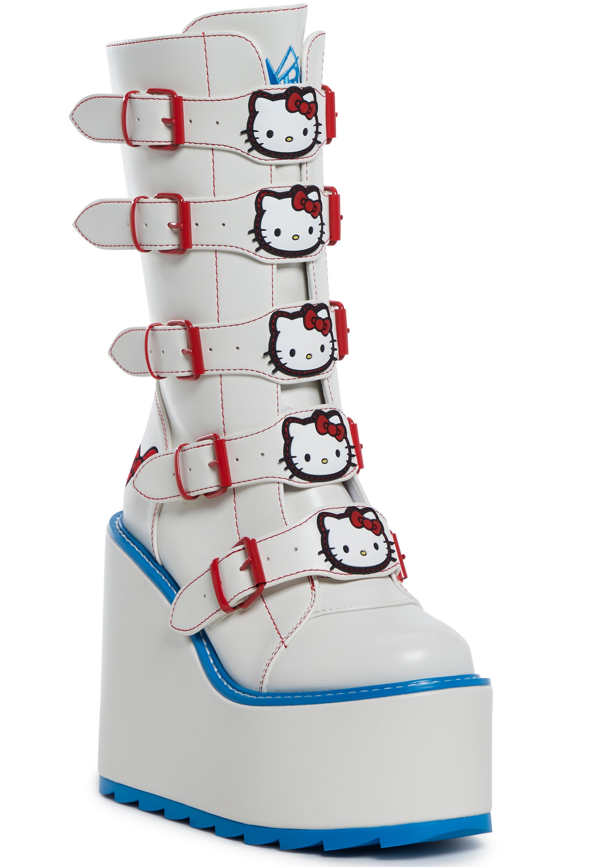 Y.R.U. Sanrio Hello Kitty Platform Boots - White/Blue