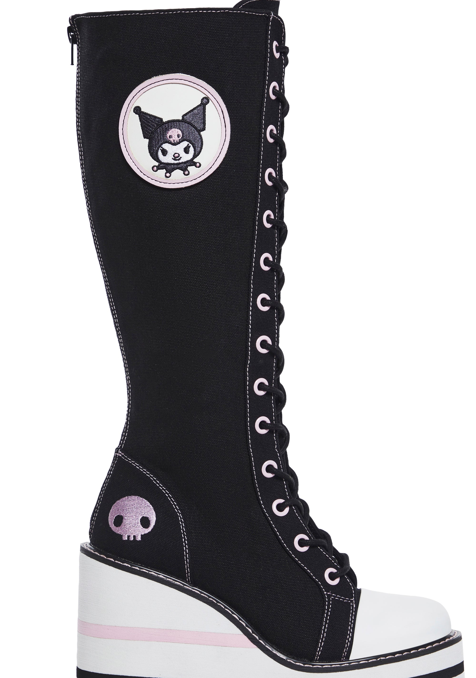 Y.R.U. Kuromi Canvas Platform Boots - Black – Dolls Kill