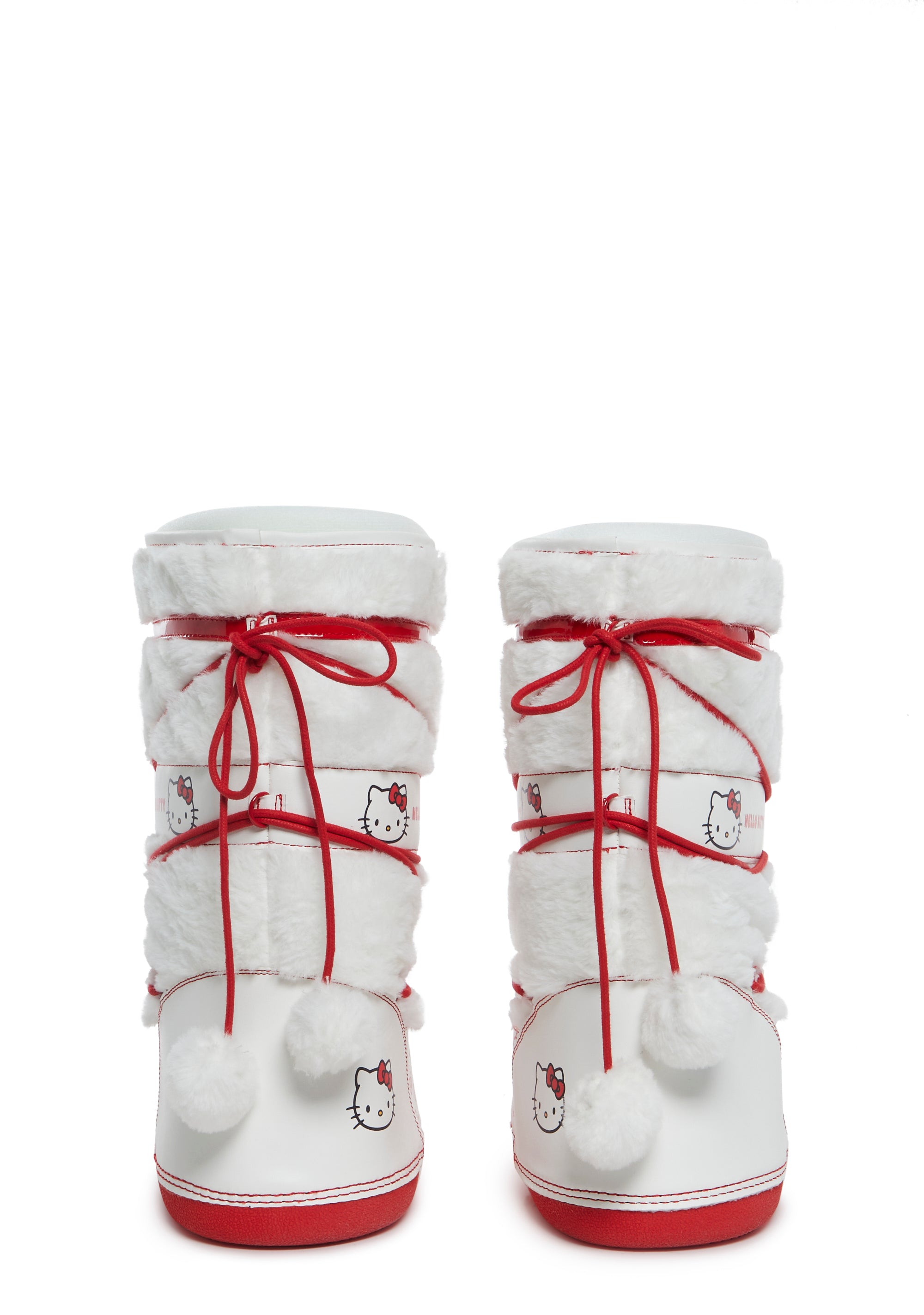 Y.R.U. Snow Faux Fur Vegan Leather Hello Kitty Platform Boots White Dolls Kill