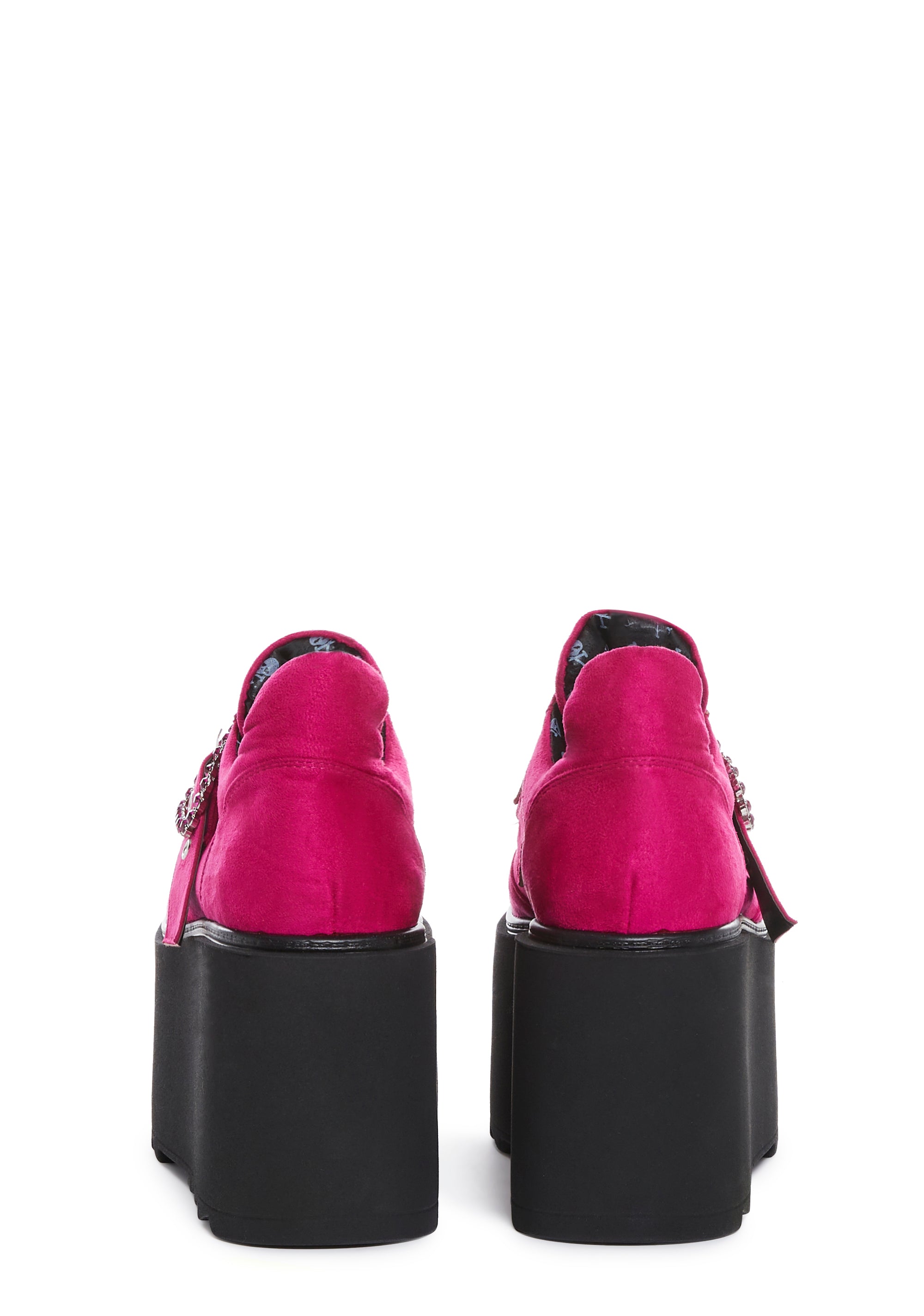 Lamoda Faux Suede Platform Sneaker Creepers With Rhinestone