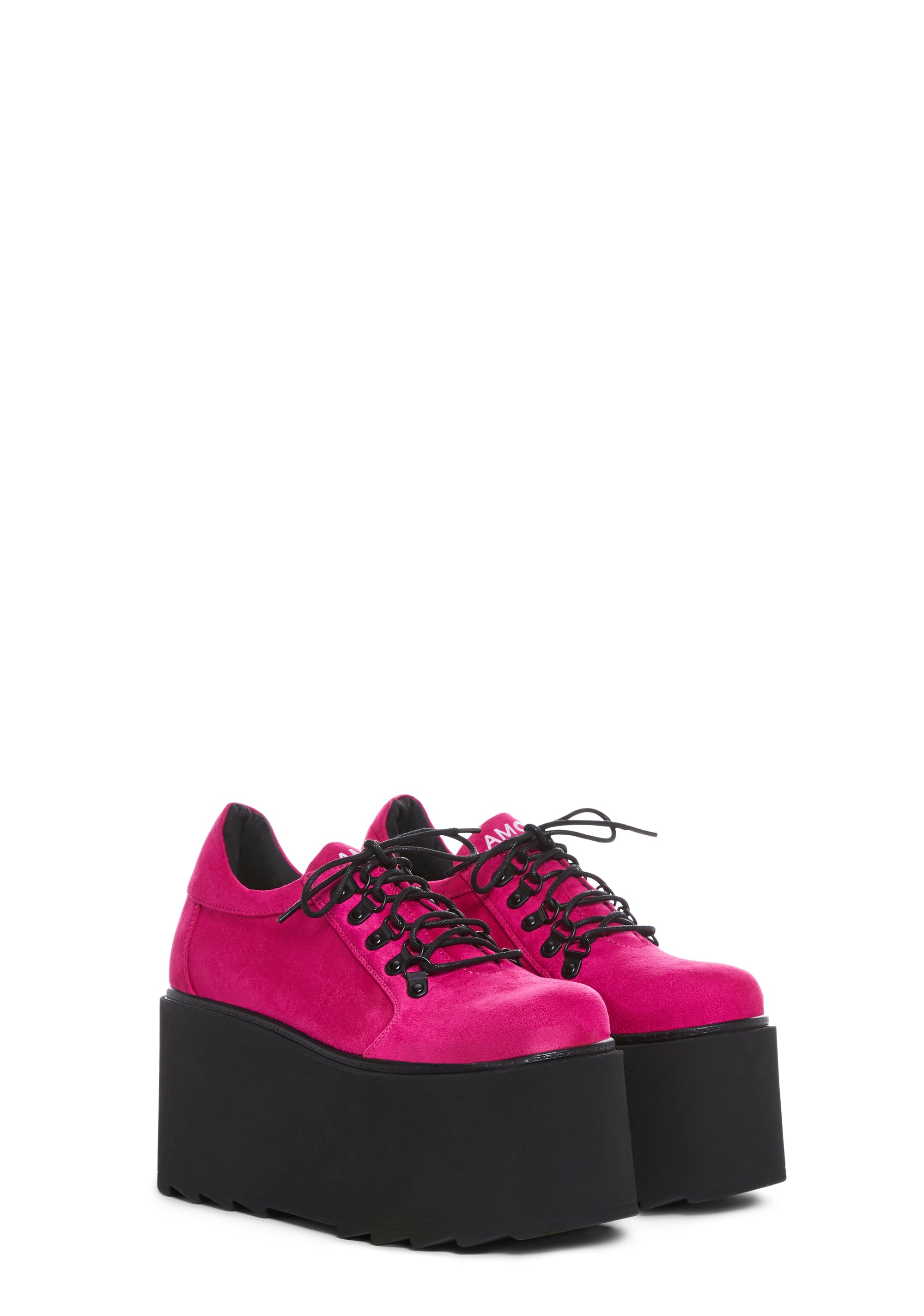 Lamoda Platform Lace-Up Sneakers Pink – Dolls Kill
