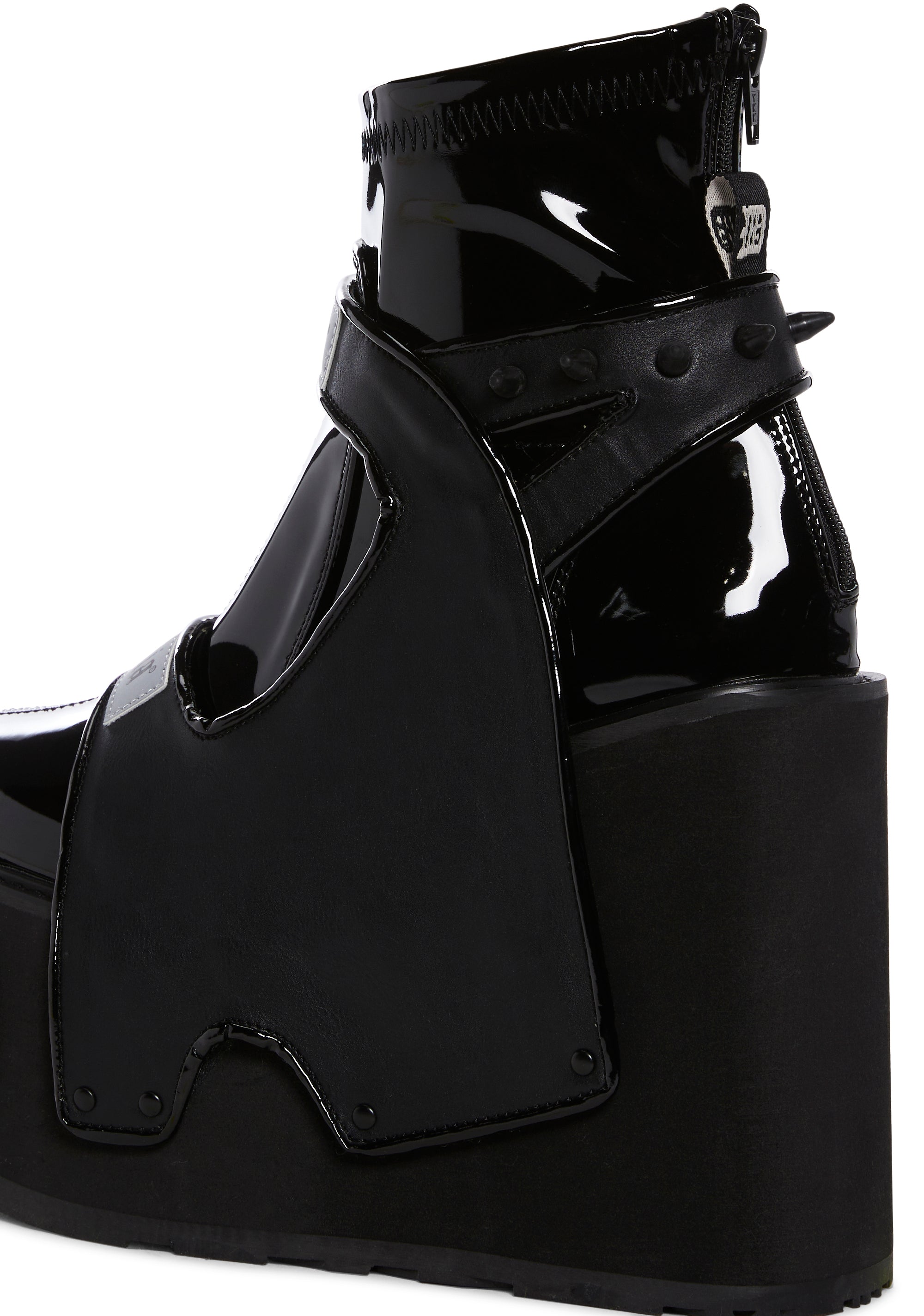 Demonia Interchangeable Panel Platform Wedge Boots Black Dolls Kill