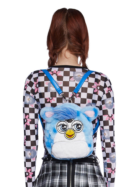 dolls kill mini backpack x Furby Faux Fur 90s Nostalgia and adjustable shoulder straps. collection:lifestyle-bags Large Capacity 15.6