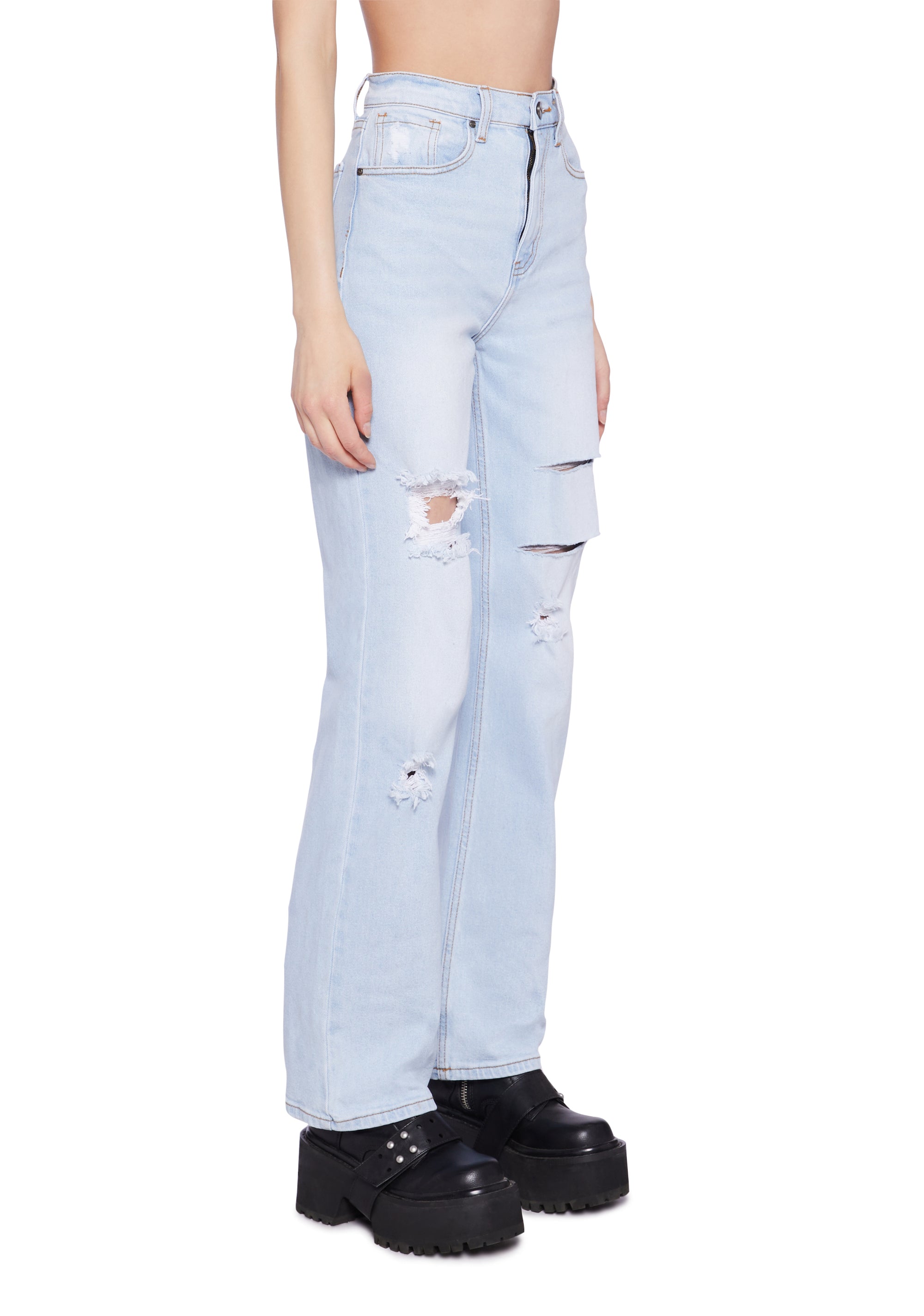 【DEARMINE】Dear Knee Damage Denim Karla Ripped-Knee Jean — JBD
