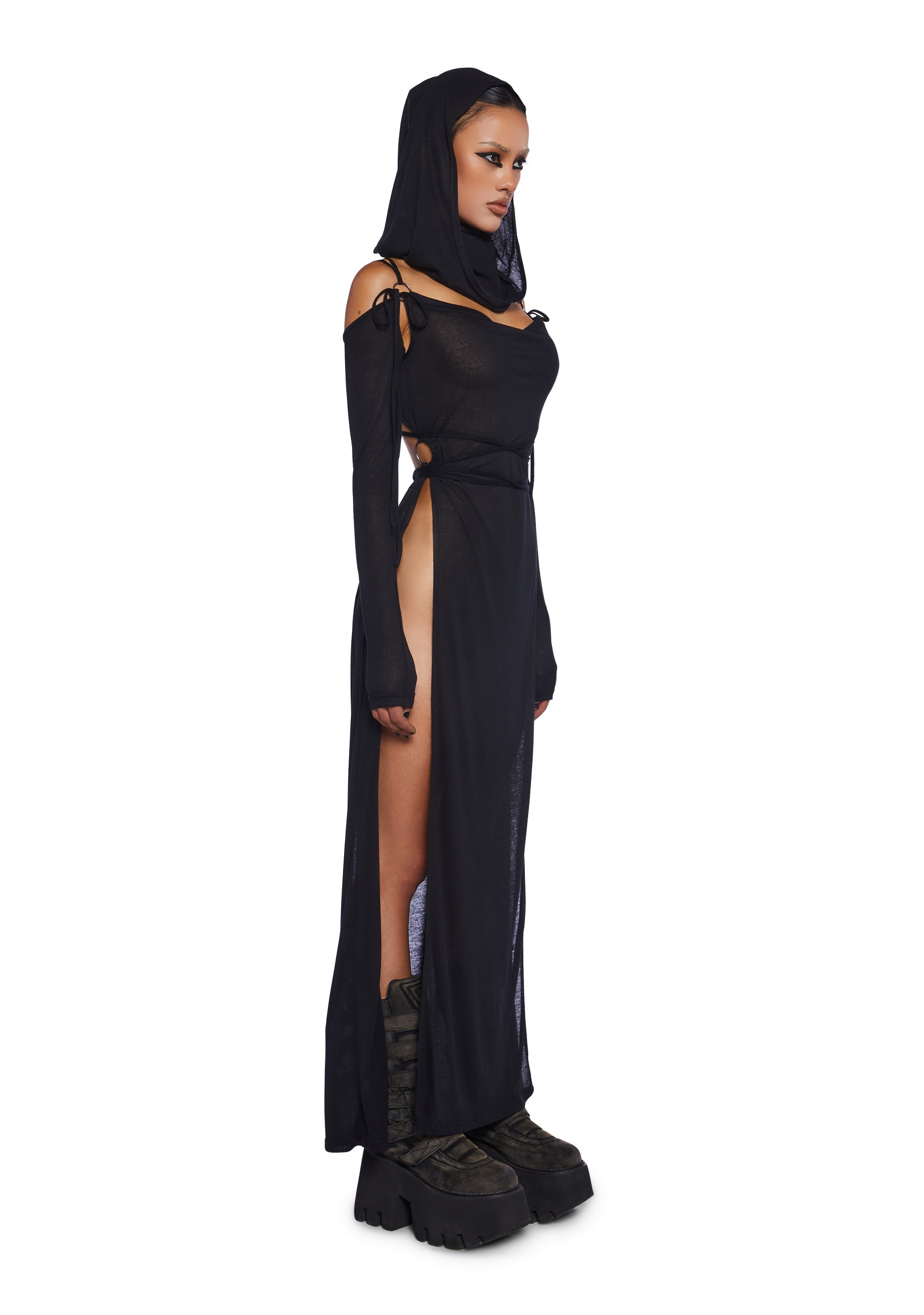 LCDC ♥ HOODED TWISTED DRESS /追跡付 5D x Stellar Dust Cowl Hooded Maxi Dress – FIVE AND DIAMOND