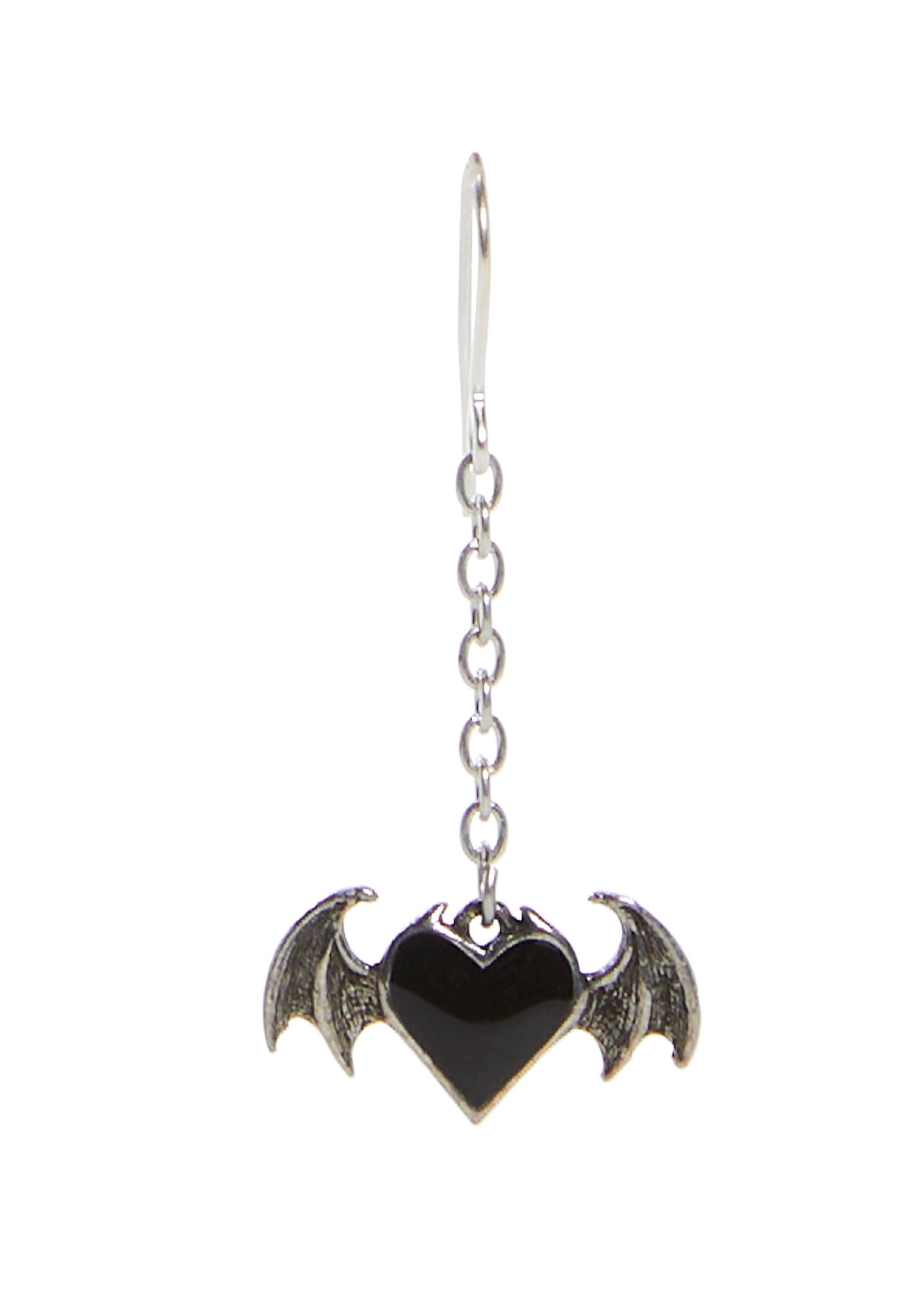 Alchemy England Blacksoul Heart Wings Chain Drop Earrings - Silver – Dolls  Kill