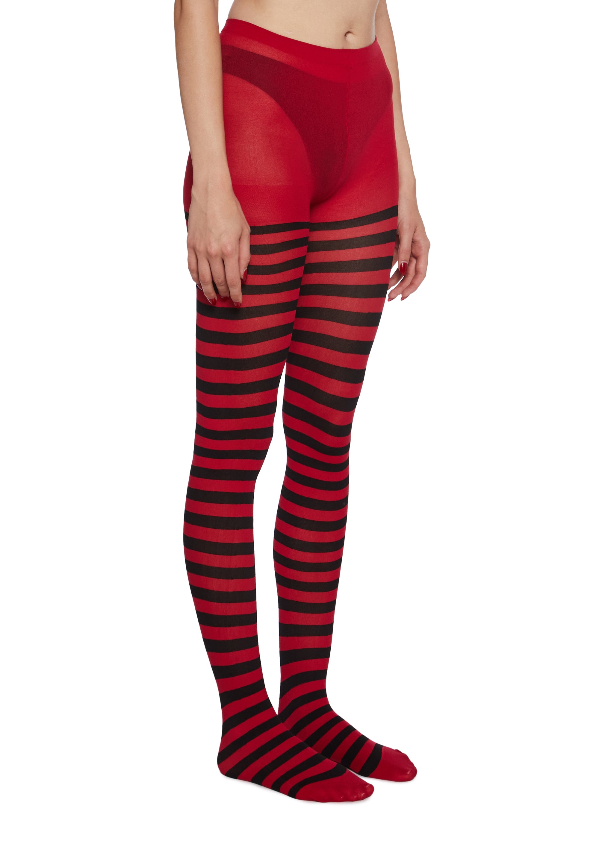 Red and black striped tights outlet