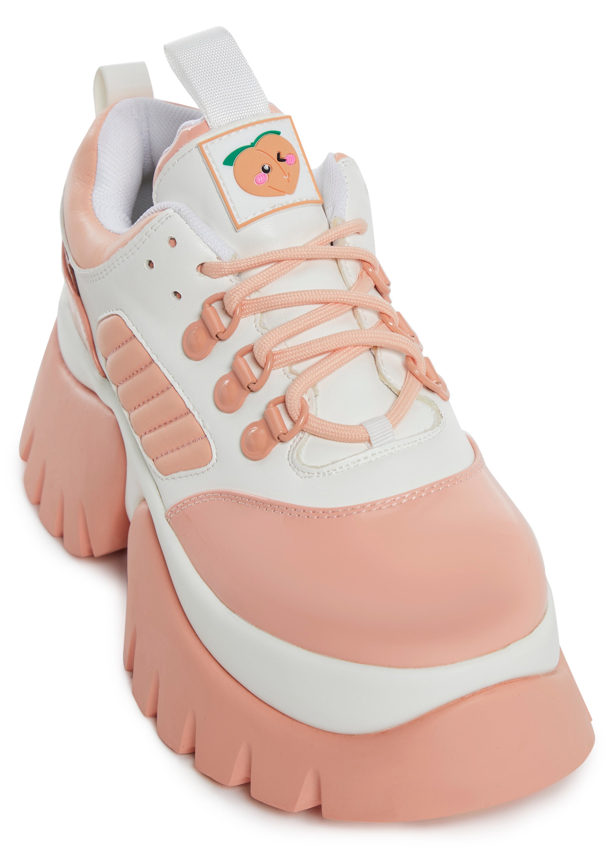 Koi Footwear Peach Graphic Platform Sneakers Orange Dolls Kill