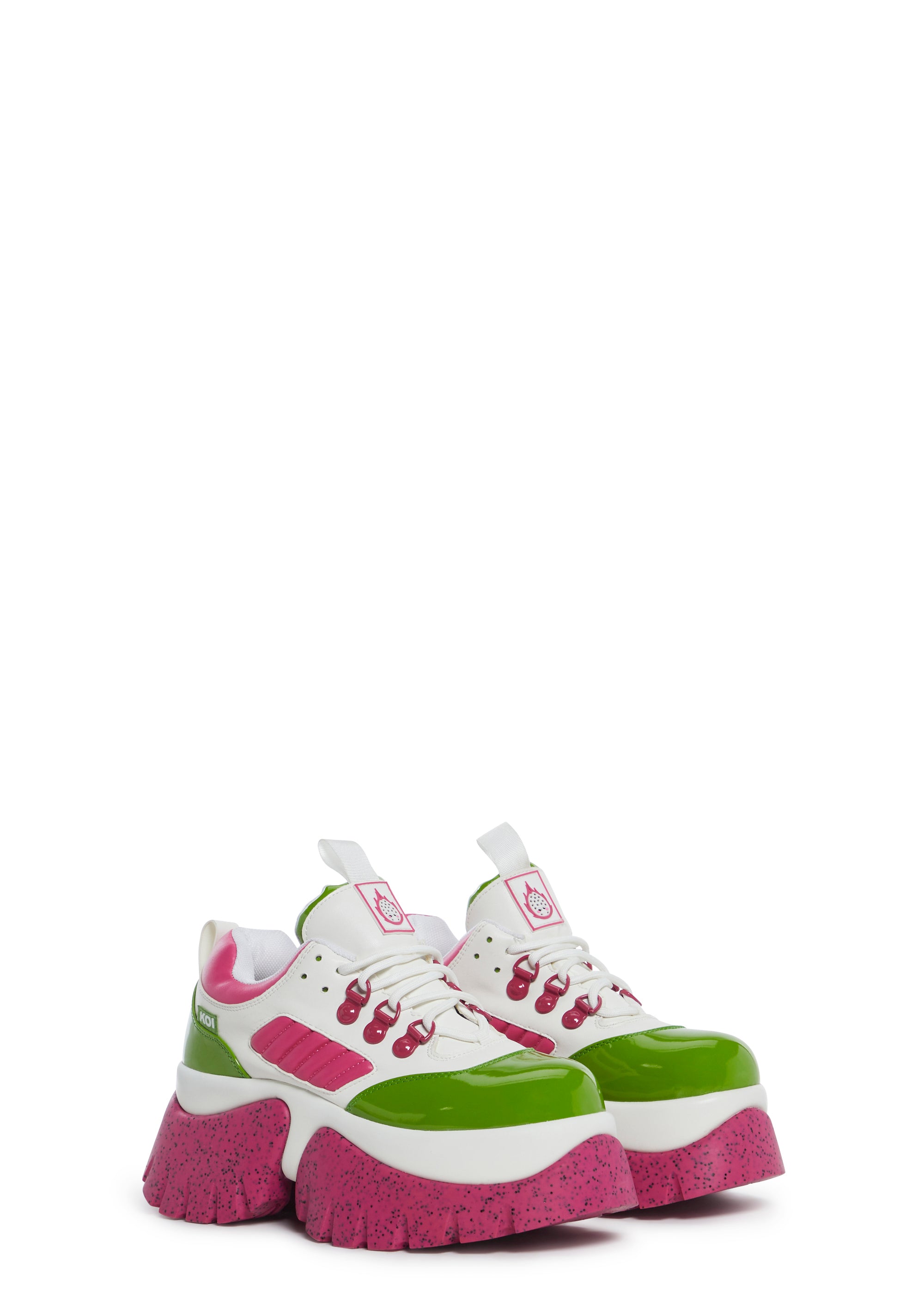 matsuri　0102 ♡ Koi Footwear Platform Lace Up Sneakers With Contrast Colors
