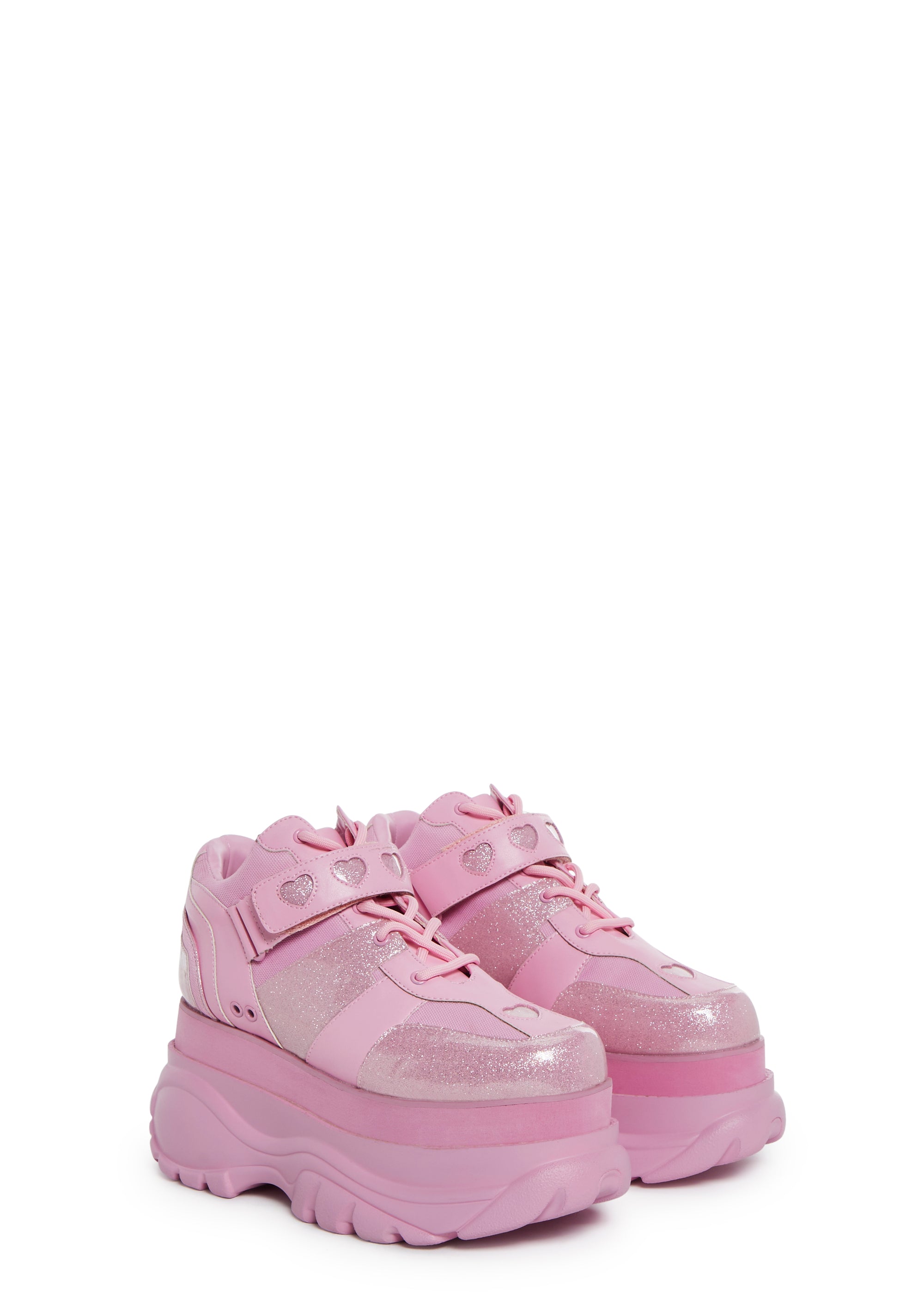 人気ランキング1位～（売れ筋商品） Platform Glitter Thrillz Sugar Sneakers Pink - Hearts With その他