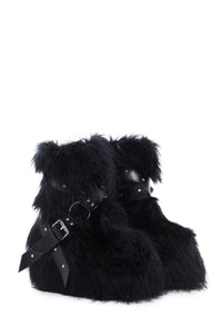 Low Wild Instincts Faux Fur Boots - Black