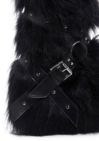 Low Wild Instincts Faux Fur Boots - Black