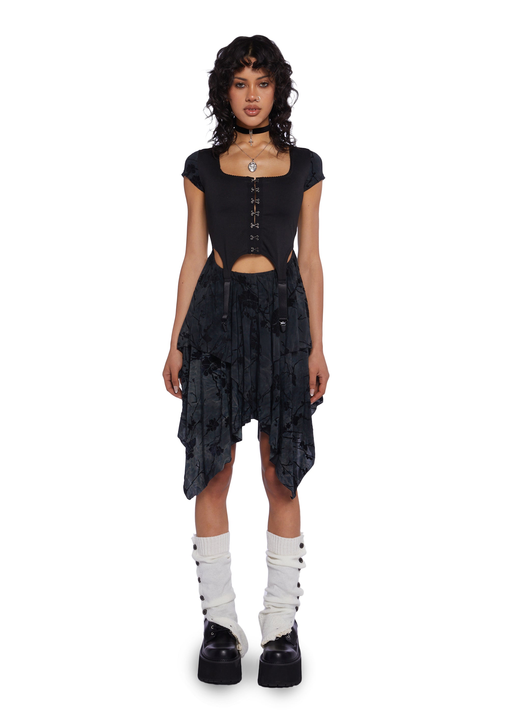 Current Mood Twill Corset Garter Handkerchief Dress