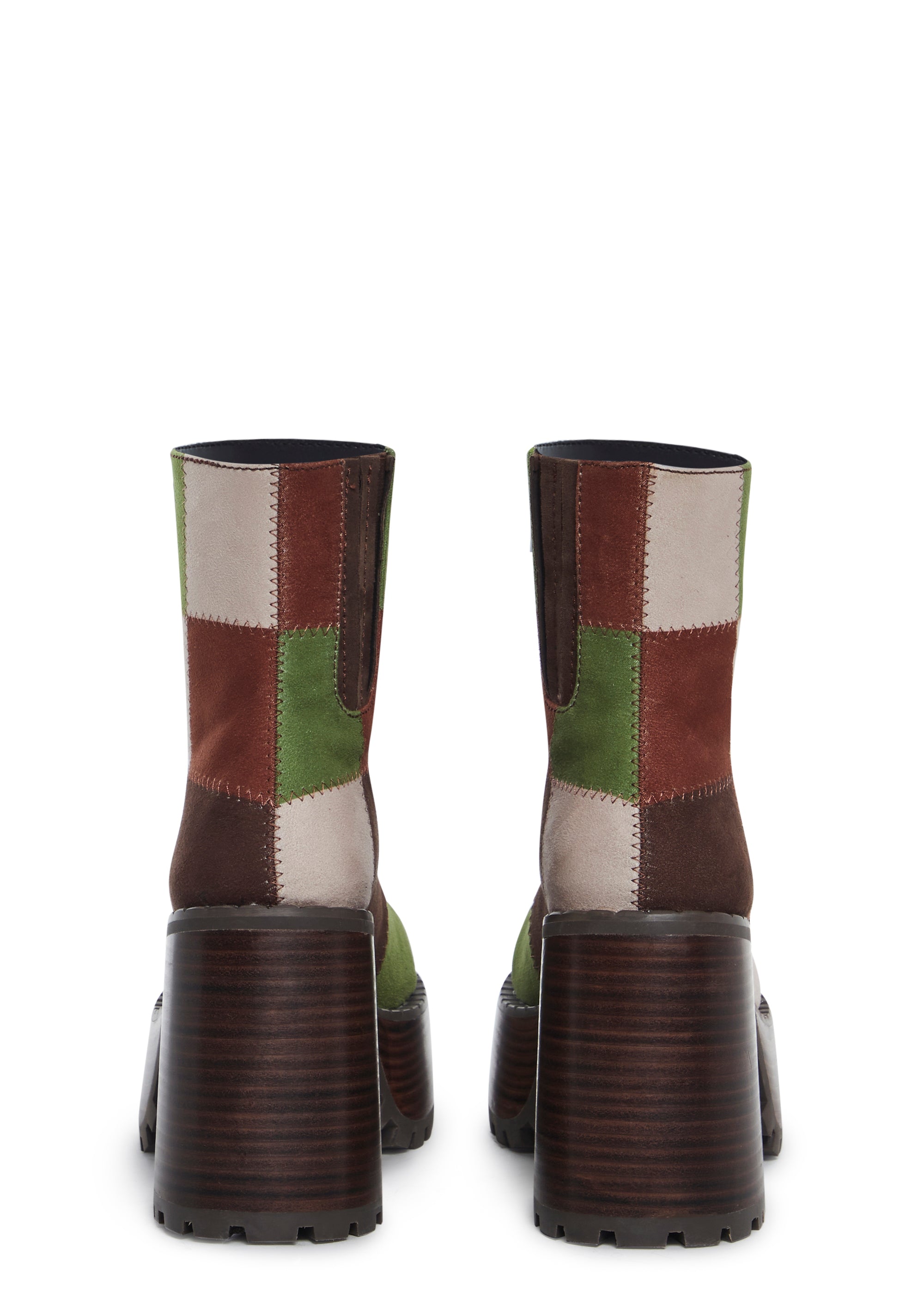 Detention Hall Platform Boots - Patchwork
