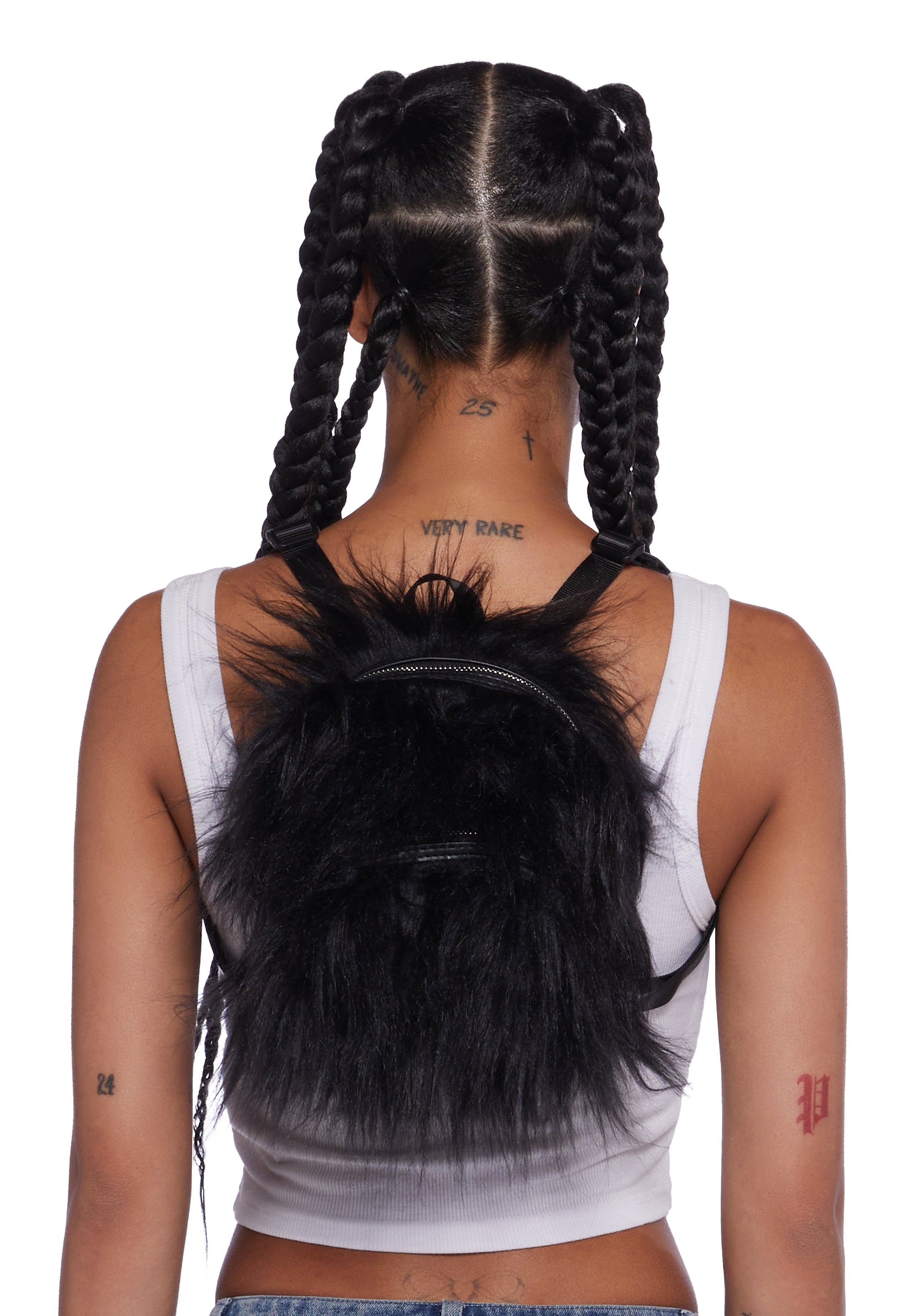 Current Mood Fuzzy Faux Fur Backpack With Zipper Closure