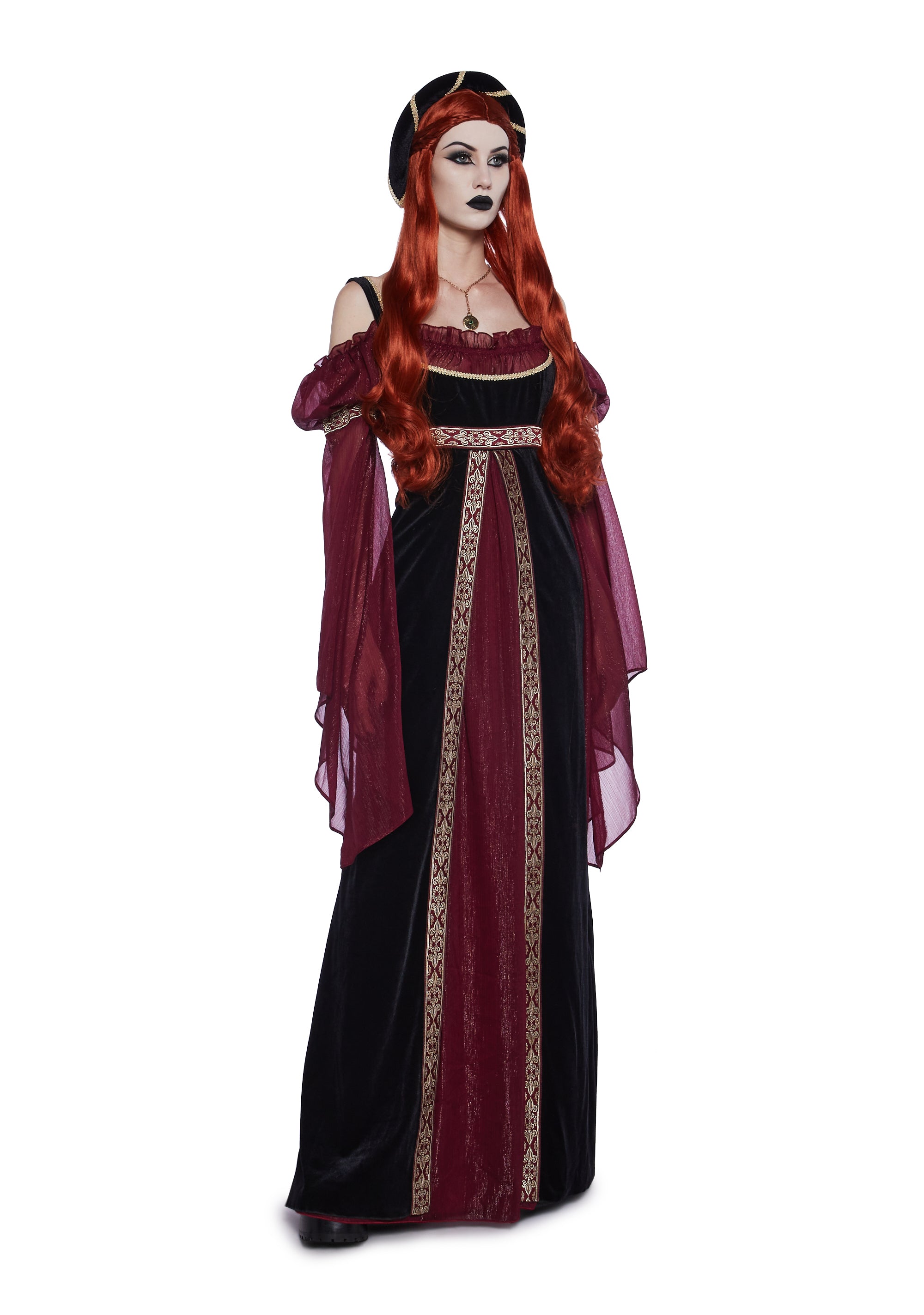Renaissance Medieval Ren Faire Princess Sexy Womans Halloween Costume Set  Dress And Headpiece
