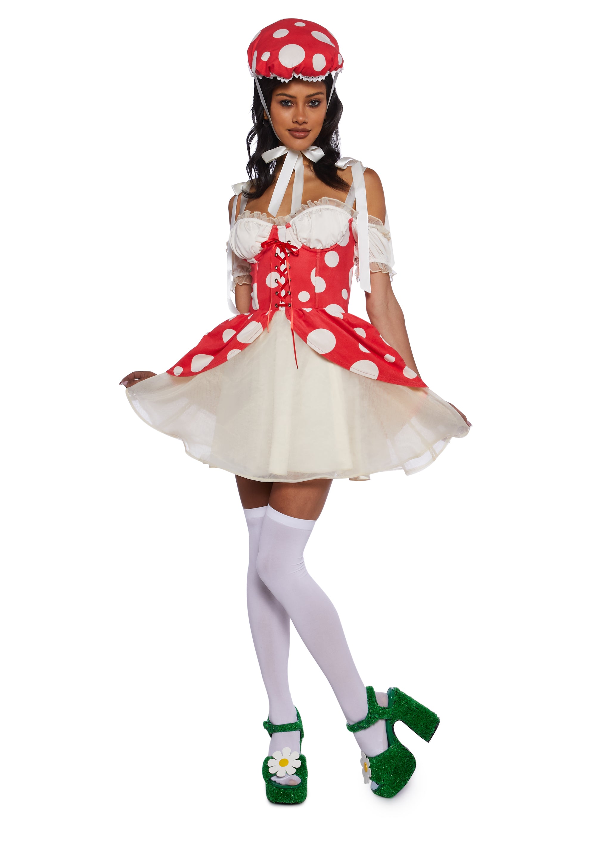 Mushroom Princess Costume Set RED / XX-SMALL Mushroom Princess Costume Set RED / XX-SMALL