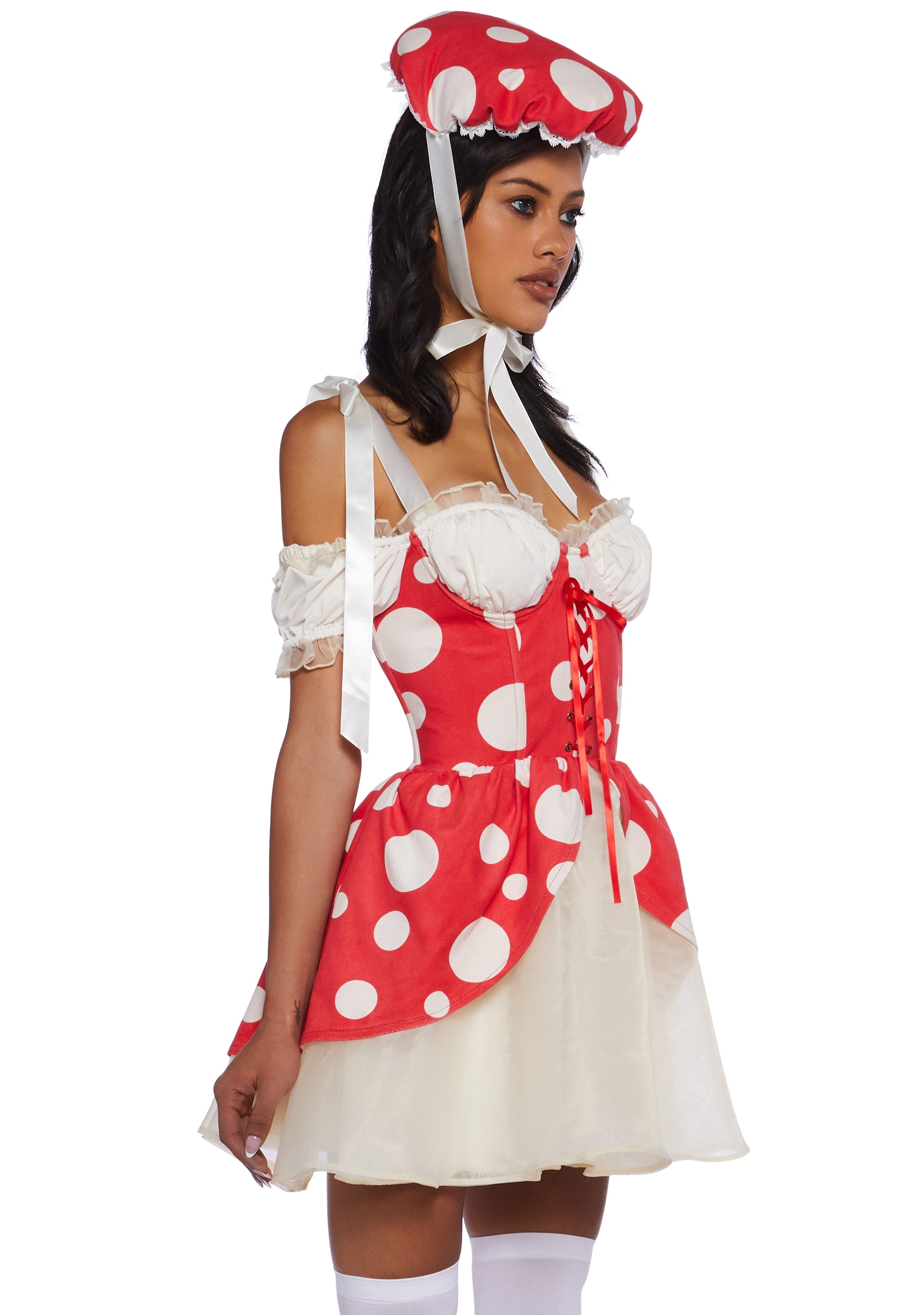 cute mushroom dress Claudia Cap Sleeved Dress in Mushroom, Squirrels Forest Print