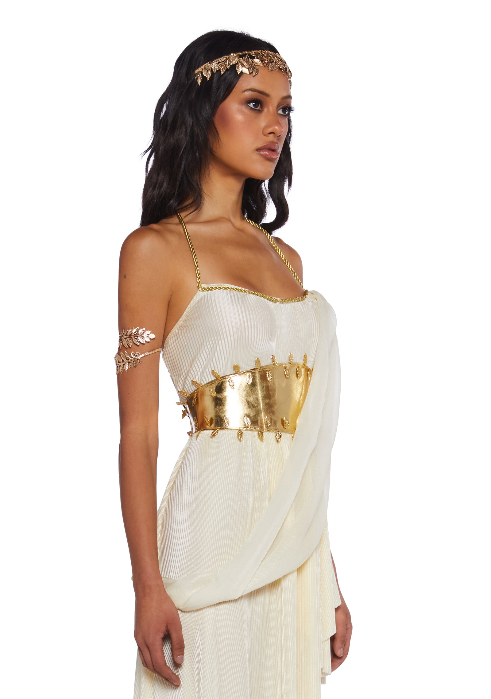 Golden Goddess Costume - OFF White / LARGE | Adult