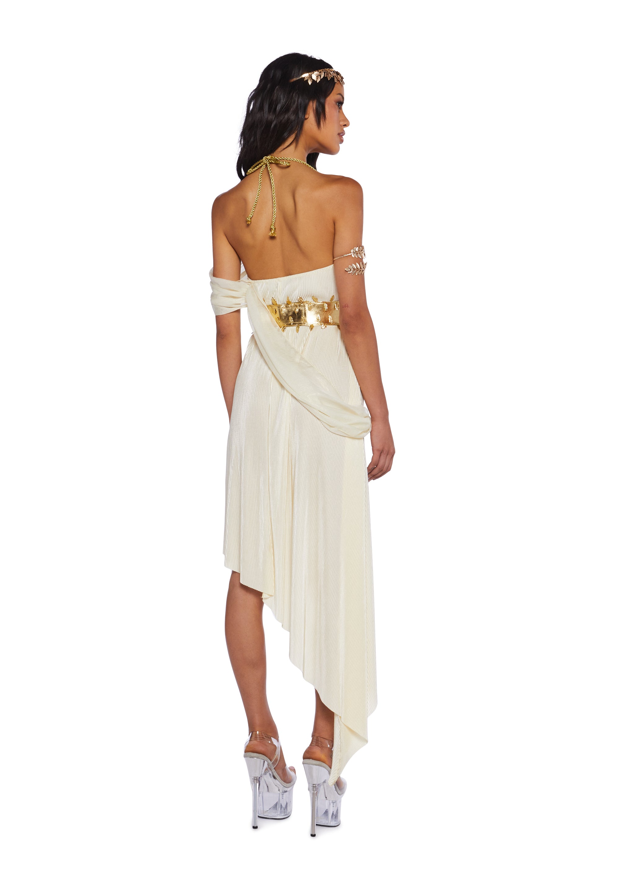 women's white goddess off the shoulder dress for roleplay La Blanca Island Goddess Ruffle Skirted Swim Bottom, Womens, 6, White and effortlessly graceful Grad Dress | White |
