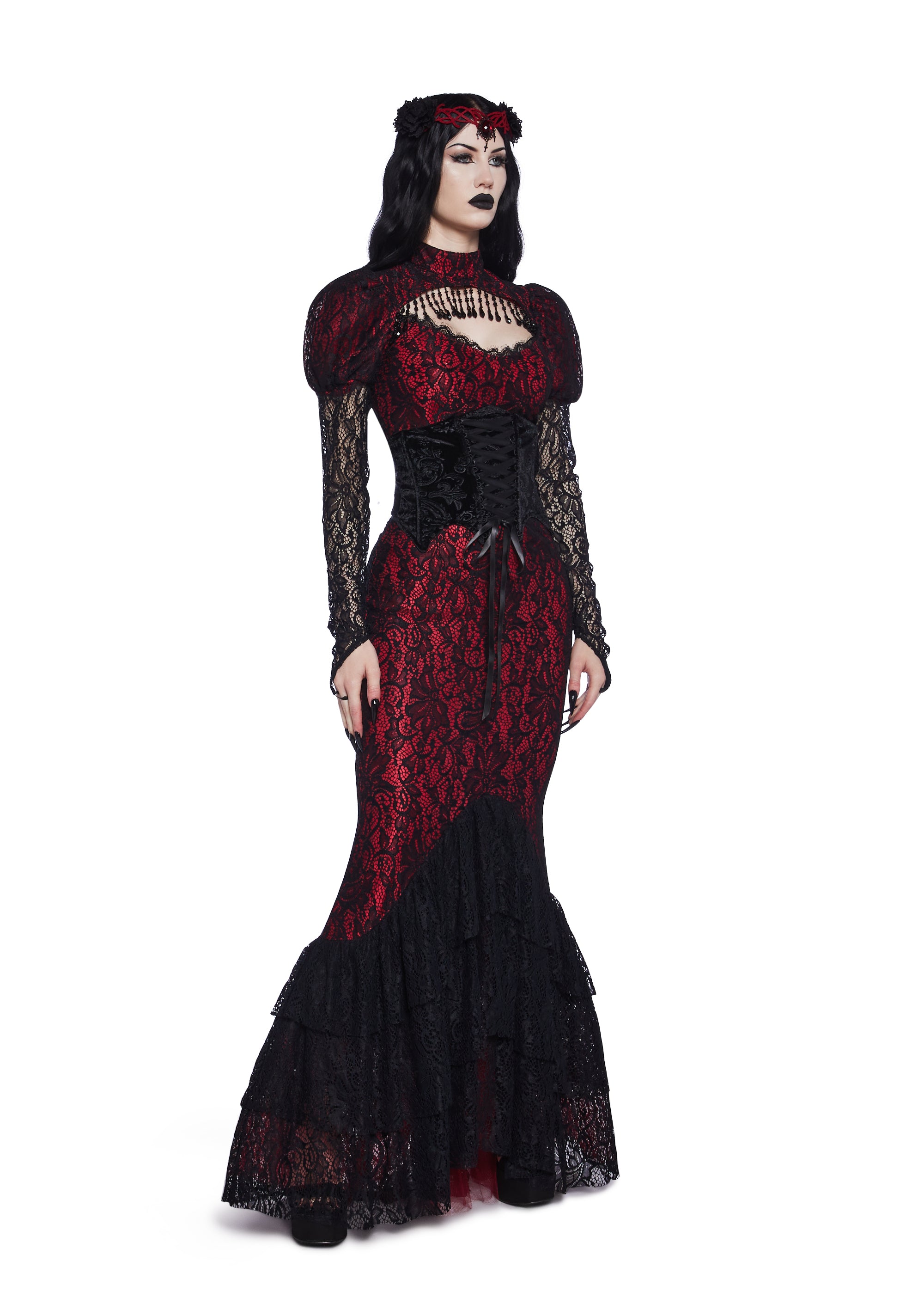 Daughter Of Darkness Premium Costume Set DARK RED / XX-SMALL Daughter Of Darkness Premium Costume Set DARK RED / XX-SMALL