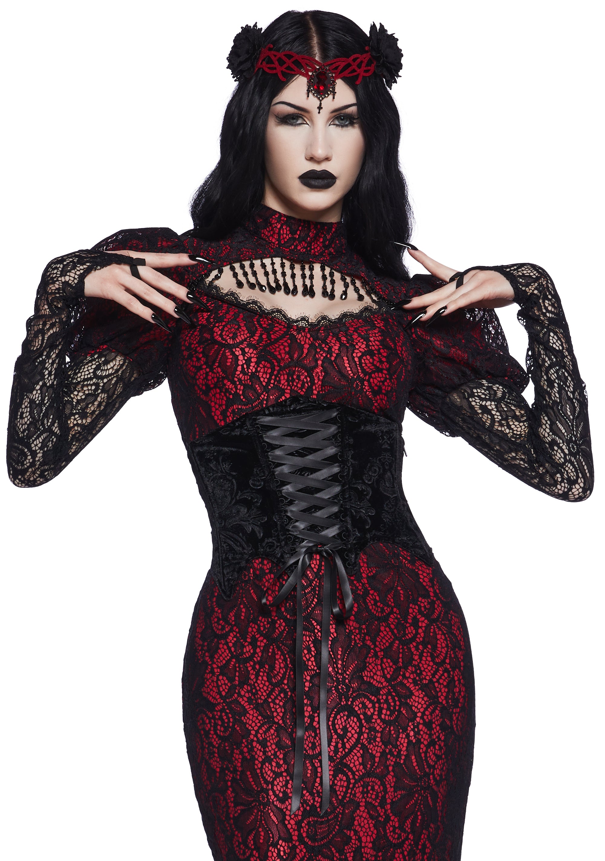Daughter Of Darkness Premium Costume Set DARK RED / XX-SMALL Daughter Of Darkness Premium Costume Set DARK RED / XX-SMALL