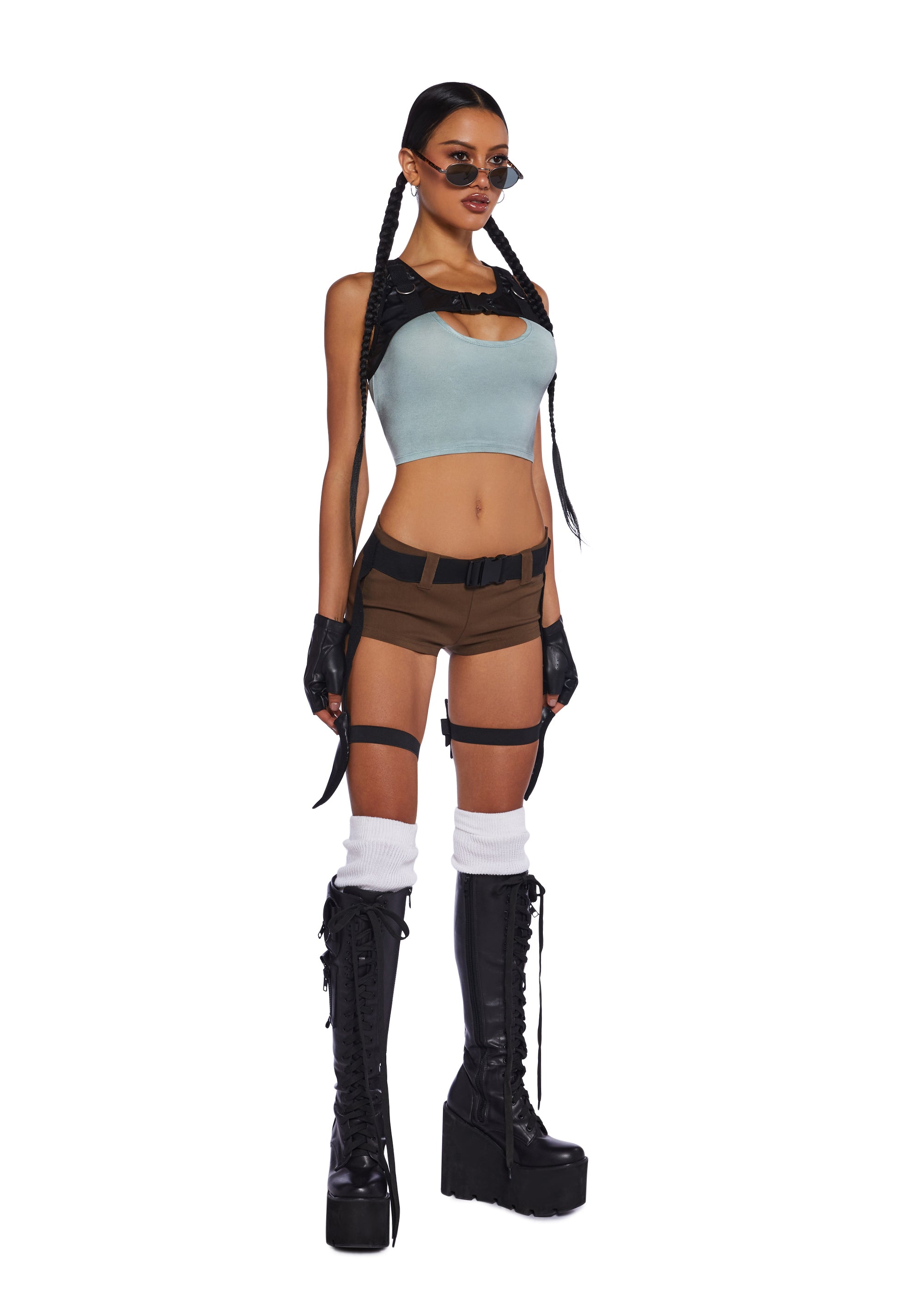 Tomb Raider Treasure Hunter Archeologist Angelina Jolie Sexy Womans Halloween Costume Costume Set - Multi Dolls Kill Tomb Raider Treasure Hunter Archeologist Angelina Jolie Sexy Womans Halloween Costume Costume Set - Multi Dolls Kill