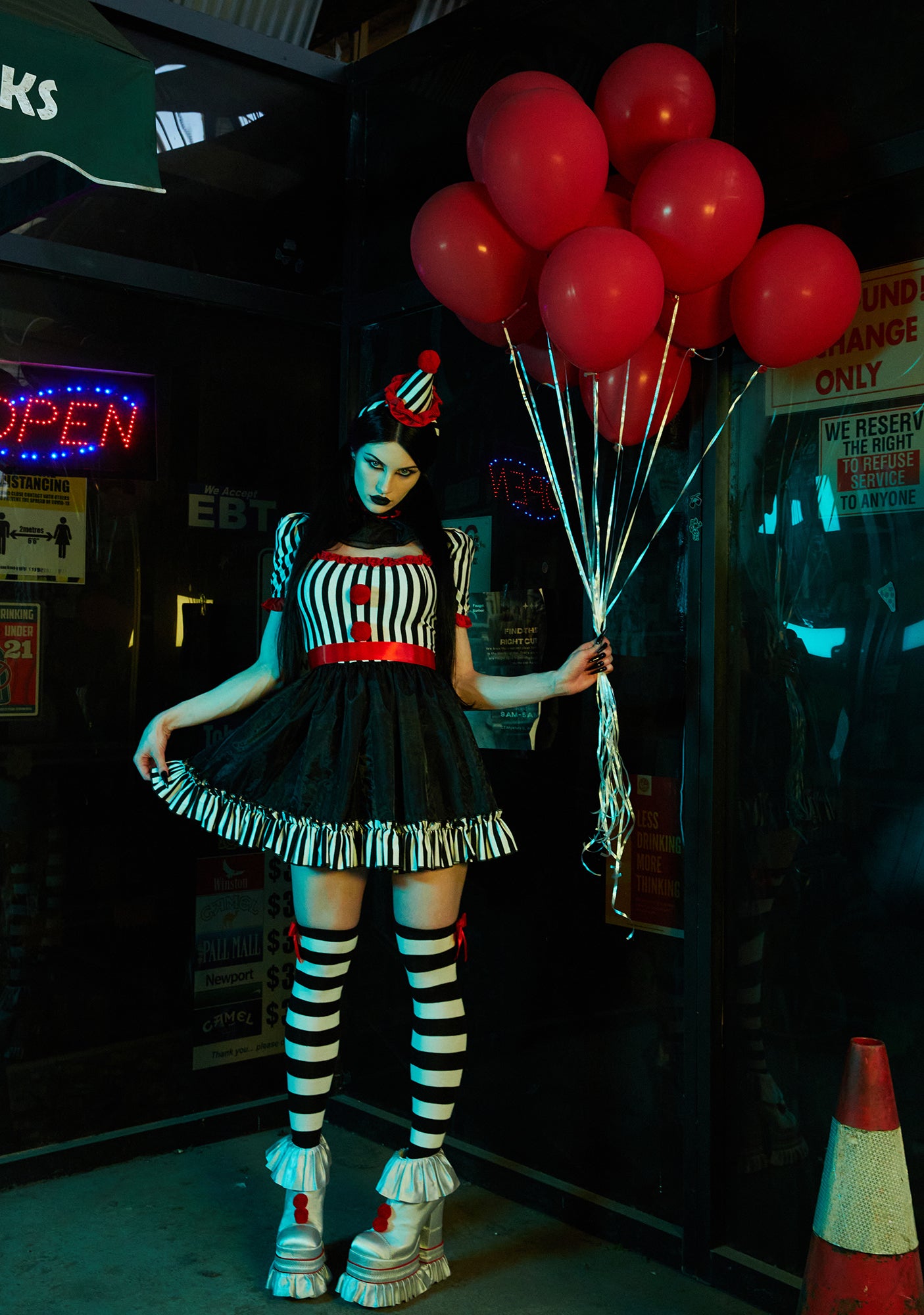 Sexy Womens Halloween Costume Vintage Clown Halloween Costume Set