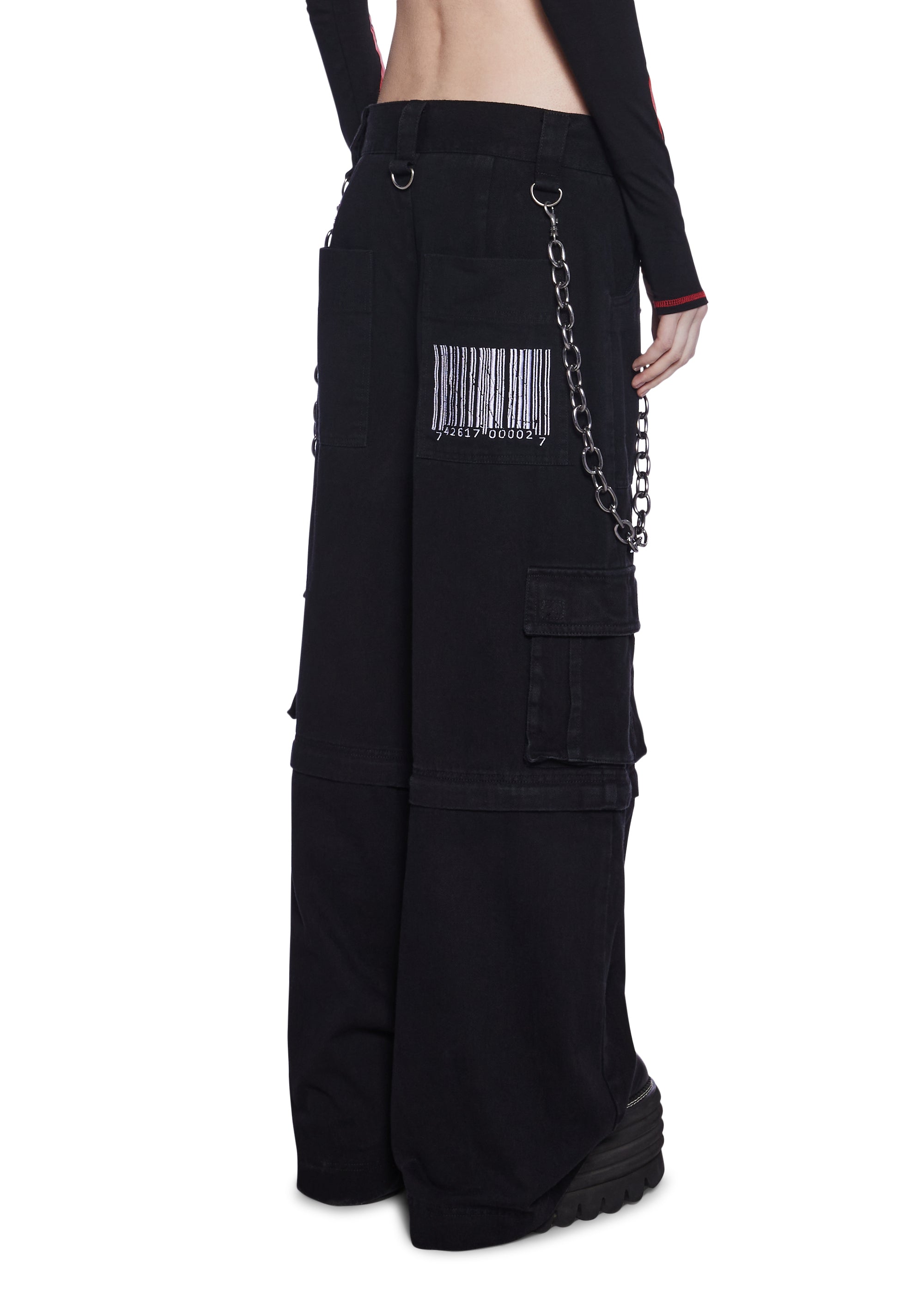 Dolls Kill x Slipknot Band Logo Convertible Zip-Off Wide Leg