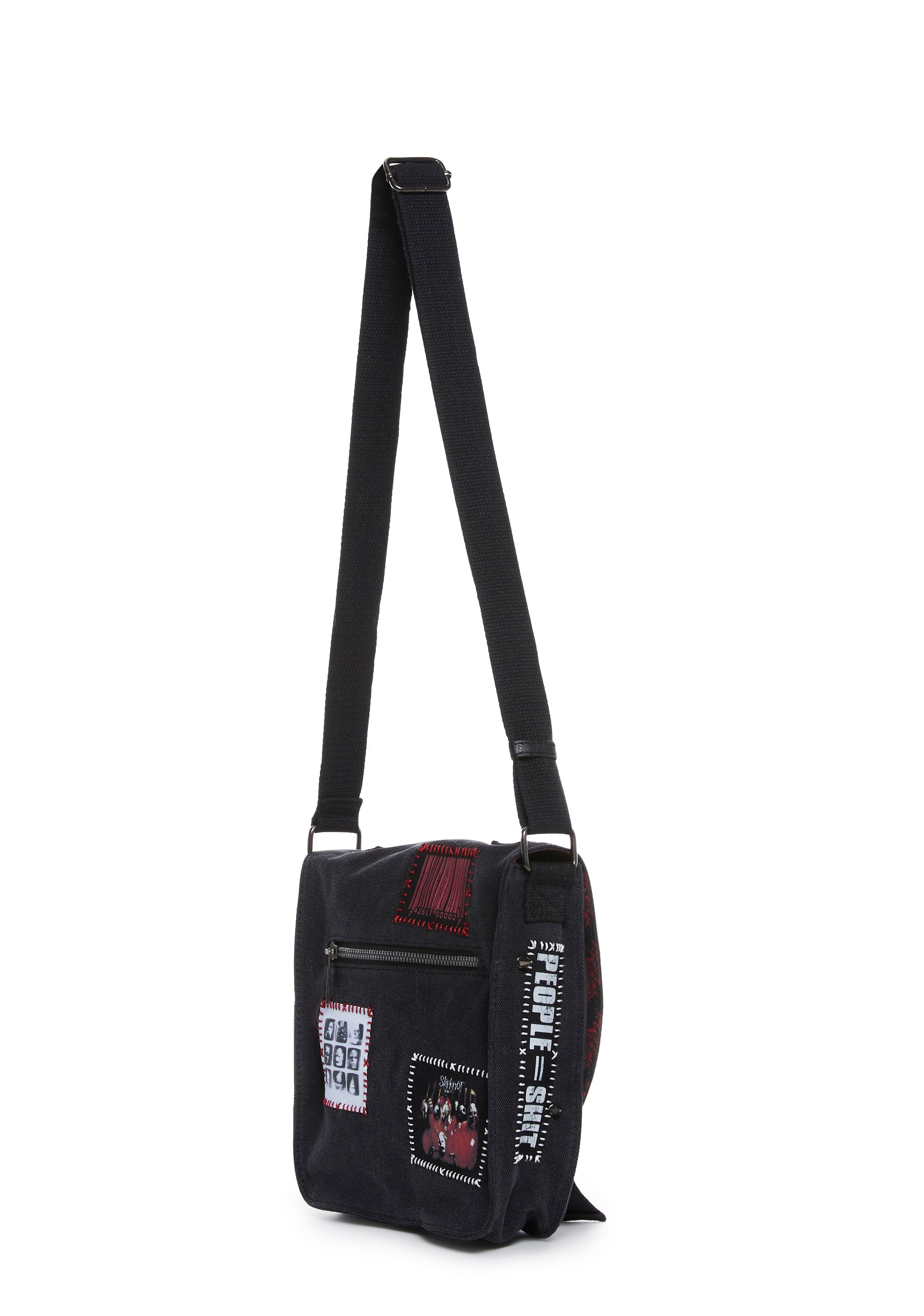 Dolls Kill x Slipknot Band Logo Patches D-Ring Messenger Bag