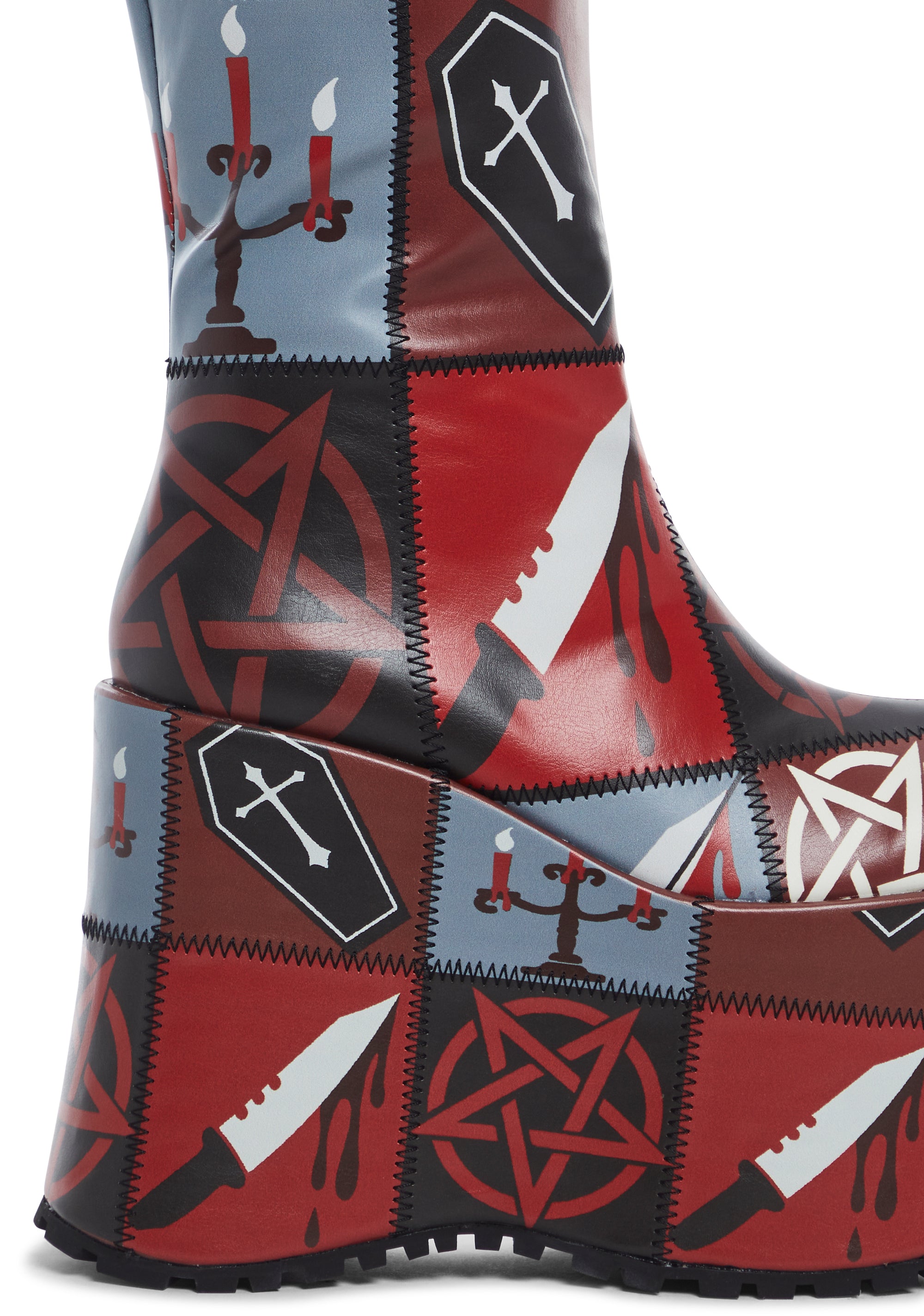 Trickz N' Treatz Evil Symbols Pentagram Patchwork Platform