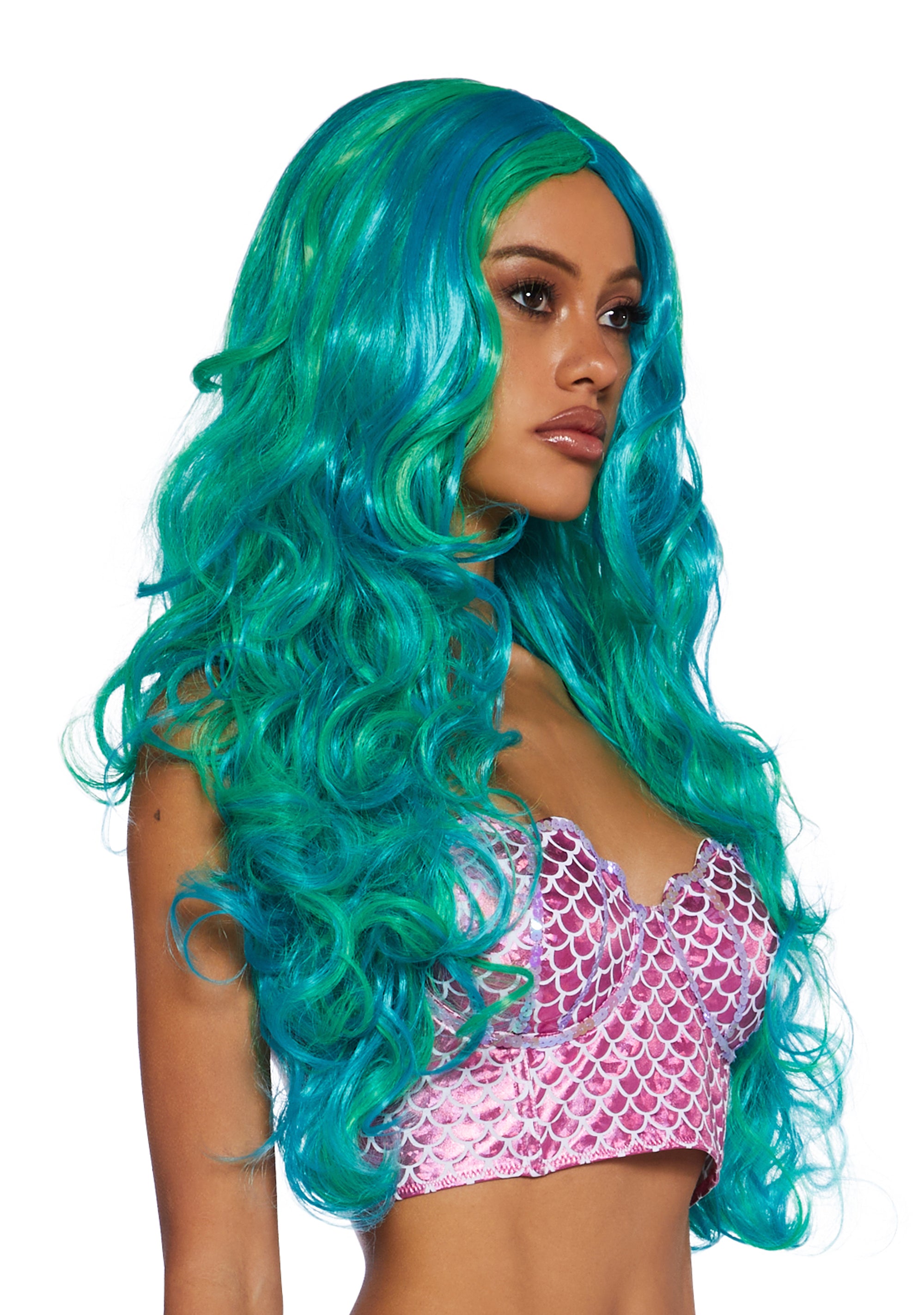 Ocean Enchantress Mermaid Wig - Blue - alternate