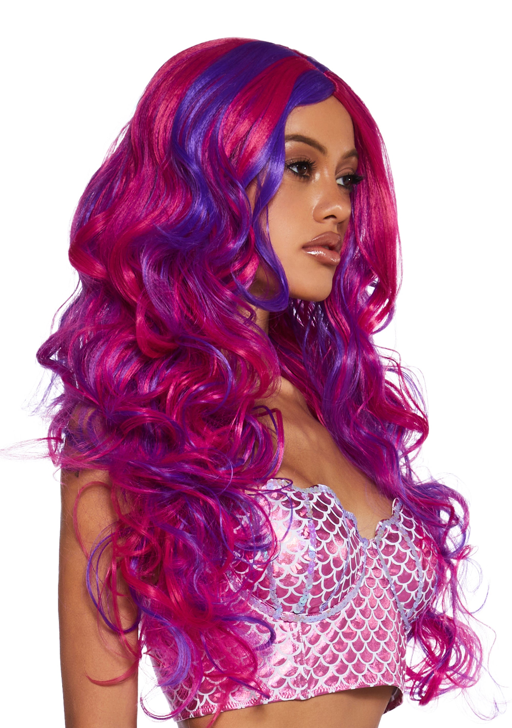 Ocean Enchantress Mermaid Wig - Pink - alternate