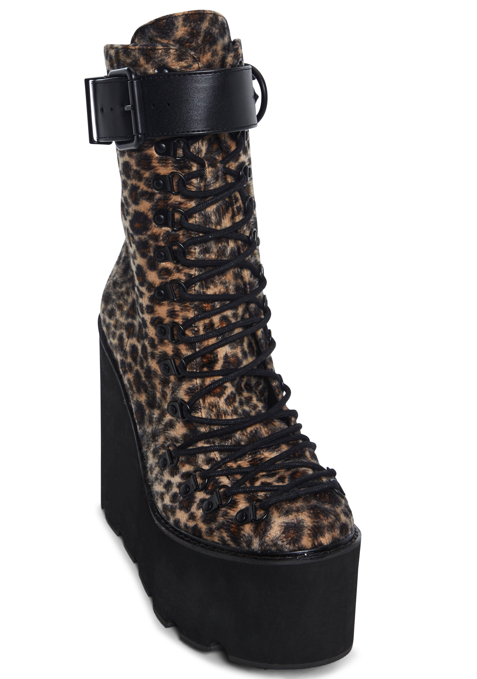 Current Mood Leopard Faux Fur Boots 90s 00s - Multi – Dolls Kill