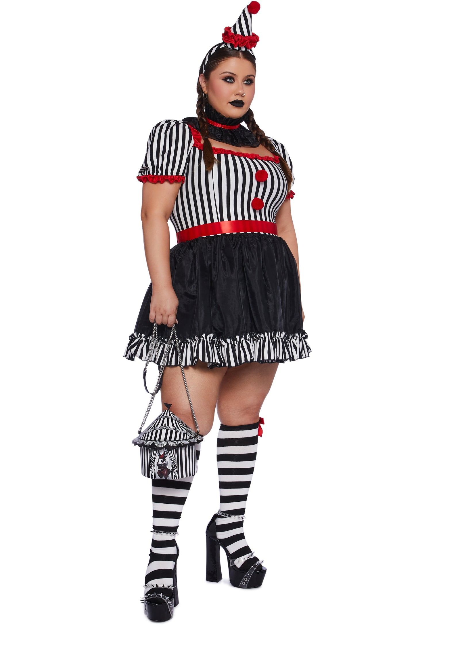 Plus Carnival Clown Costume Set