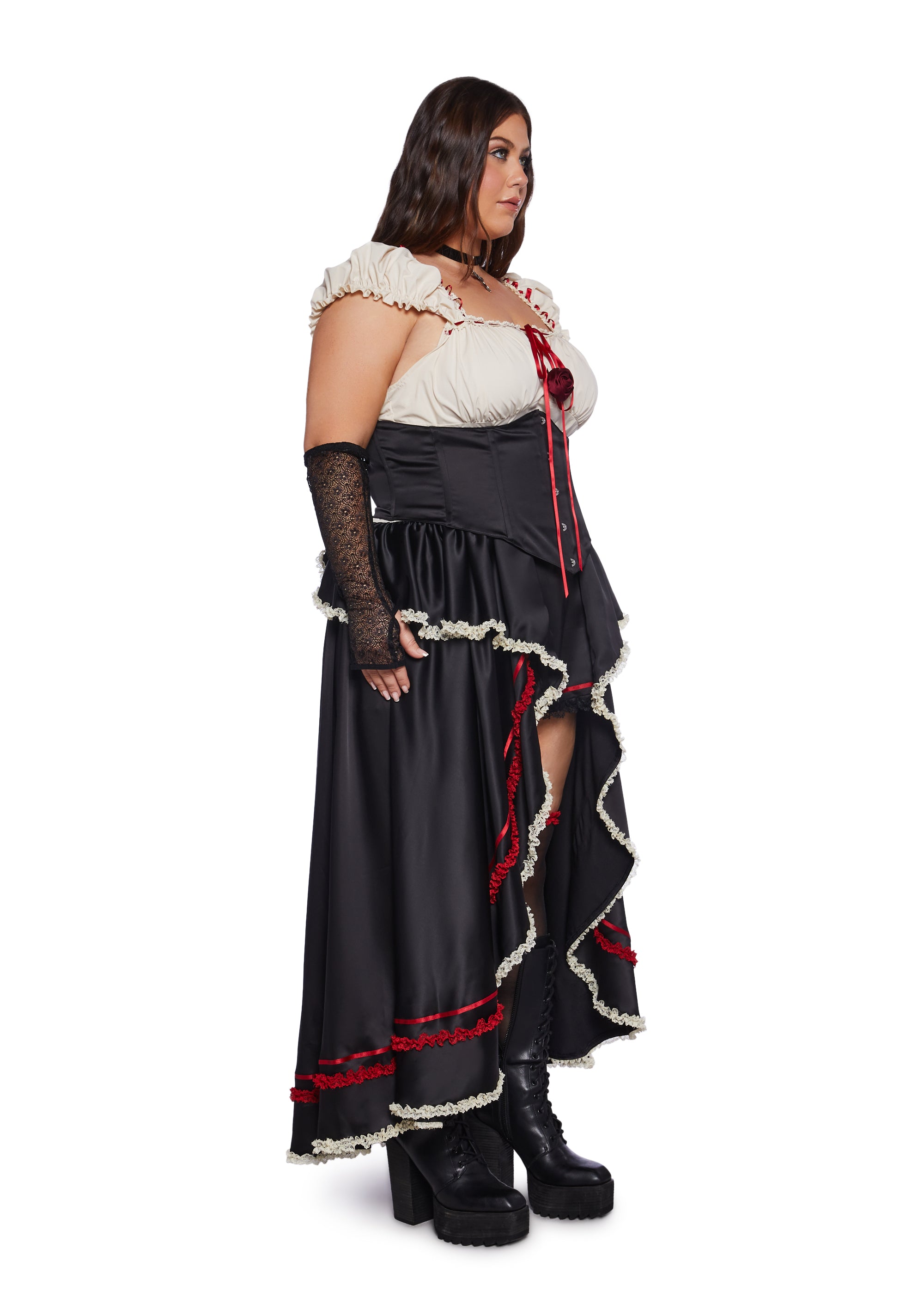Saloon girl fancy dress plus size cheap