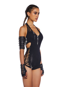 Endless Horizon Shredded Romper - Black